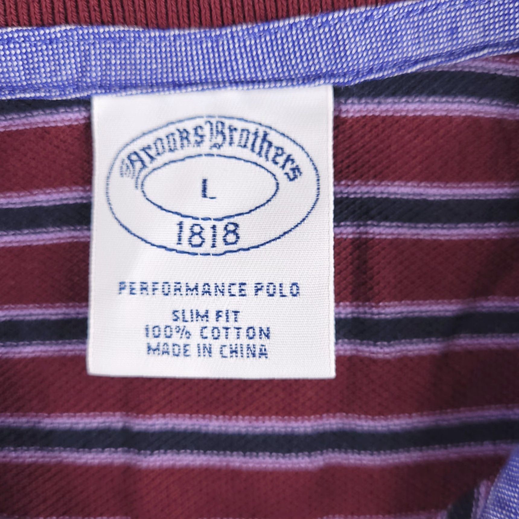 Brooks Brothers Brooks Brothers Polo Mens Large Slim Fit Striped Red Performance Short Sleeve Size US L / EU 52-54 / 3 - 4 Thumbnail
