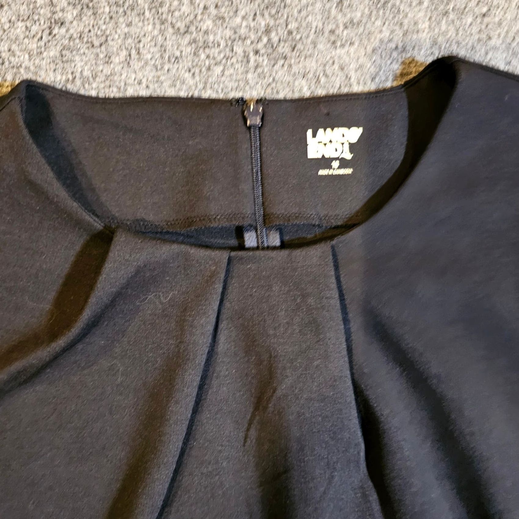 Lands' End Lands End Dress Womens 18 Black Round Neck Stretch Sheath Casual Cap Sleeve Knit Polyester Plus Size 18 Womens Size XXL / US 16-18 / IT 52-54 - 3 Thumbnail