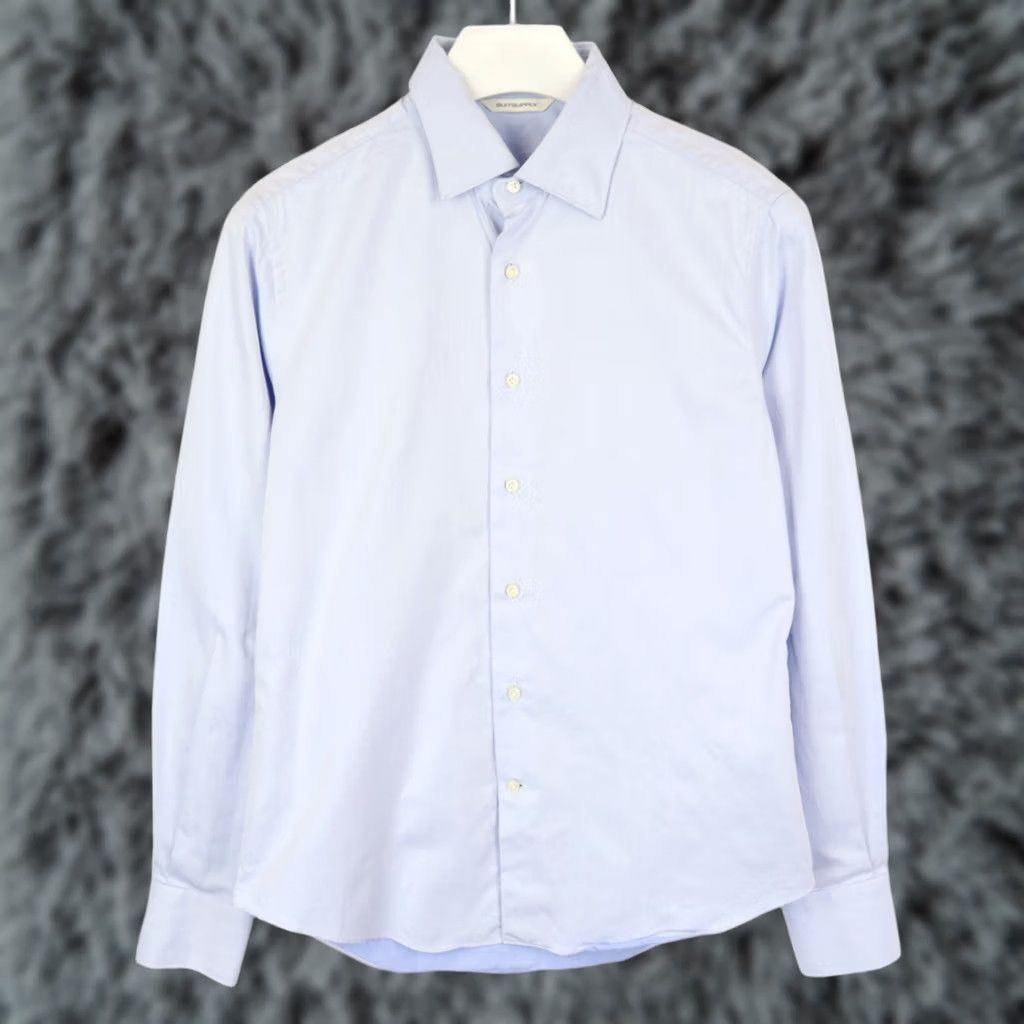Suitsupply SUITSUPPLY Slim Fit Formal Shirt Men's LARGE Blue Spread Collar Button Up Size 42R - 1 Thumbnail