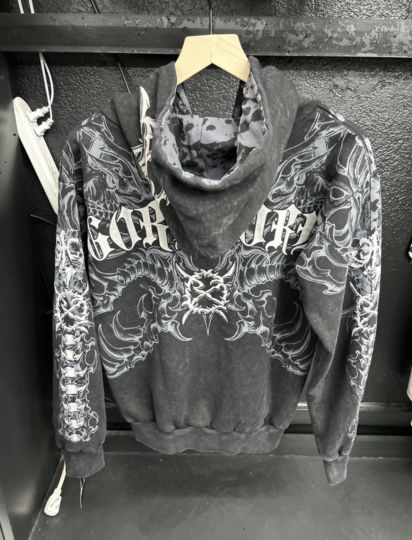Affliction Affliction x Ken Carson Black Zip Up Skull Hoodie Size Small Size US S / EU 44-46 / 1 - 2 Thumbnail
