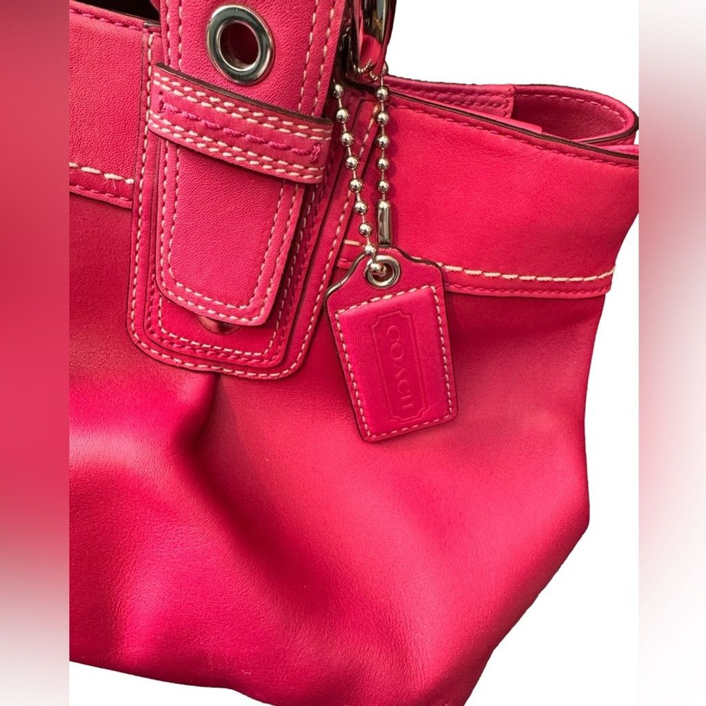 Coach Coach Hampton SoHo Leather Tote Raspberry Pink Satchel EUC Size ONE SIZE - 3 Thumbnail