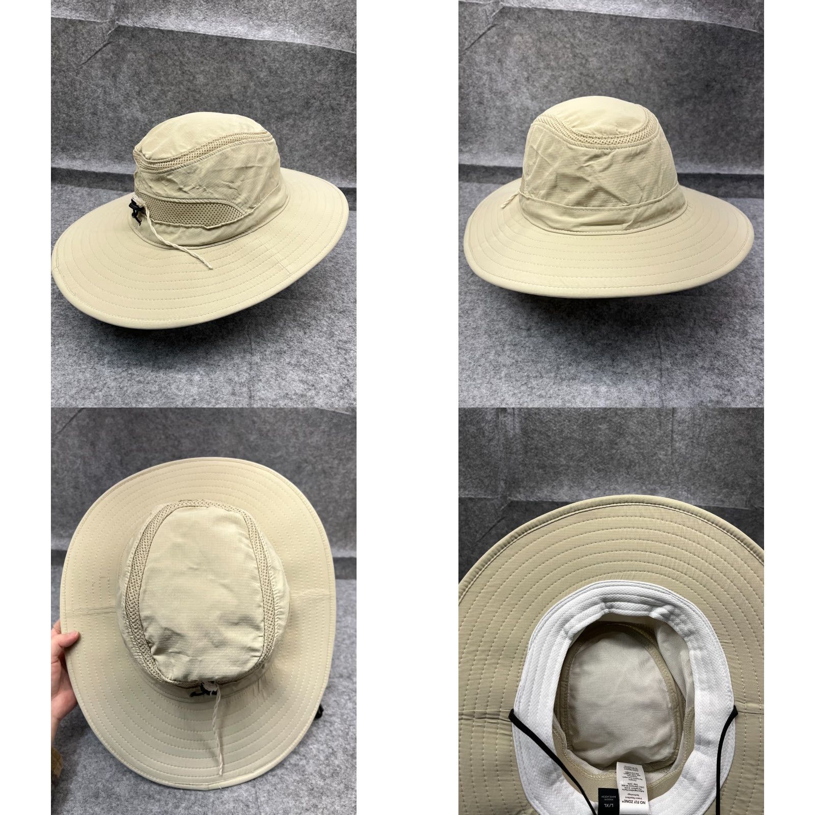 Port Authority Port Authority No Fly Zone Sun Hat Adult XL Beige Poly Blend Bug Shield Bucket Hat Men Size ONE SIZE - 8 Thumbnail