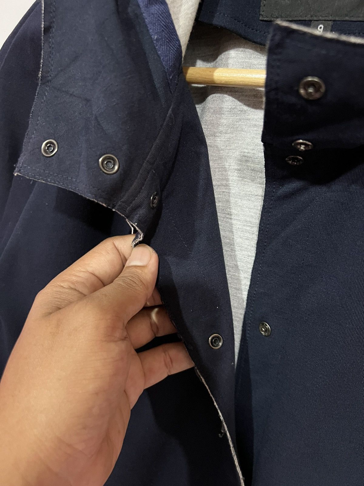Comme Ca Ism Comme Ca ism navy blue hoodie issey miyake style lightjacket Size US M / EU 48-50 / 2 - 5 Thumbnail