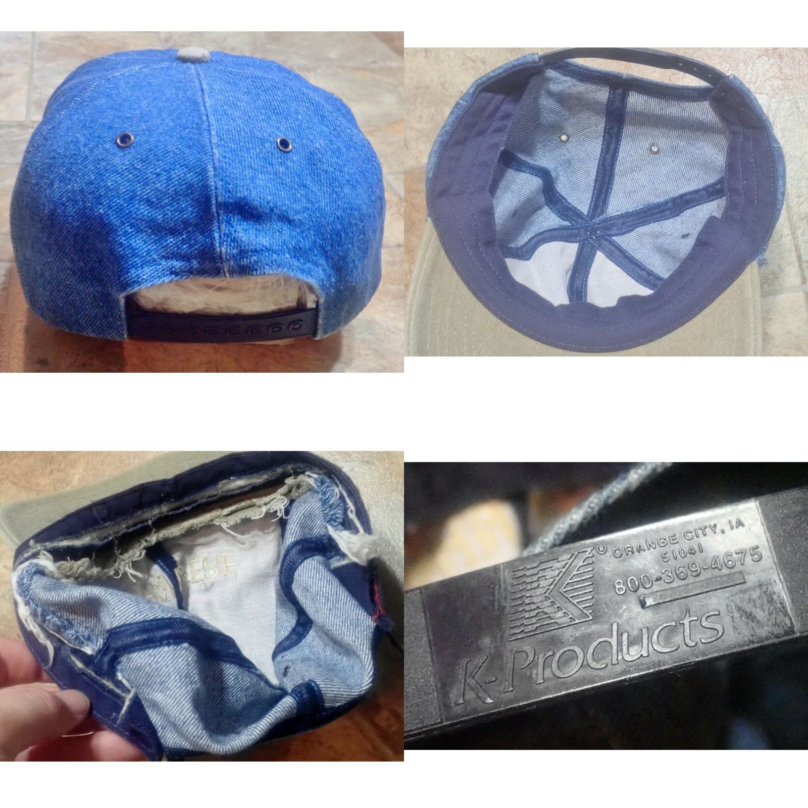 John Deere VINTAGE John Deere Trucker Hat K-Products Denim Snapback Adjustable Blue Size ONE SIZE - 8 Thumbnail
