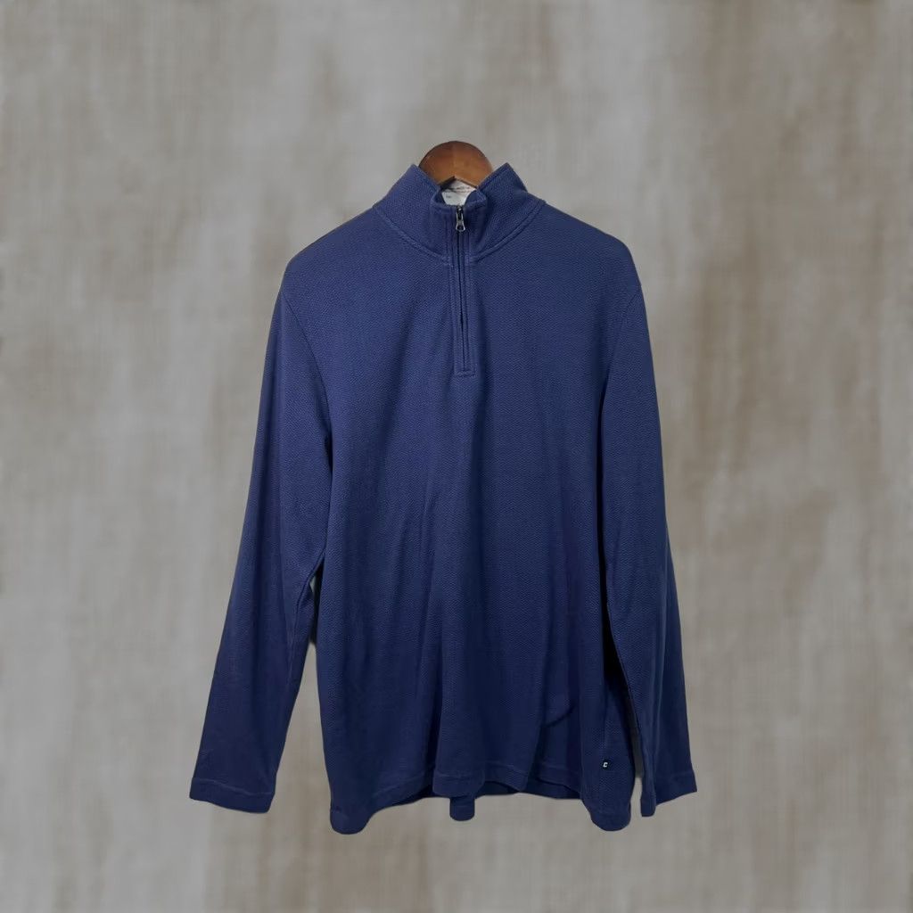 Chaps Chaps Men's Pullover Sweater Jacket Windbreaker Cotton Zip Stand-Up Collar L Navy Blue Regular Size L Size US L / EU 52-54 / 3 - 1 Thumbnail