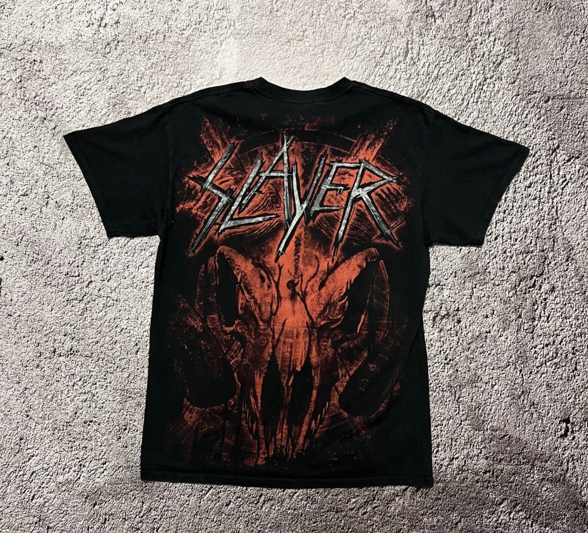 Gildan × Vintage Vtg Slayer All Over Print Metal T-shirt Size US M / EU 48-50 / 2 - 5 Thumbnail