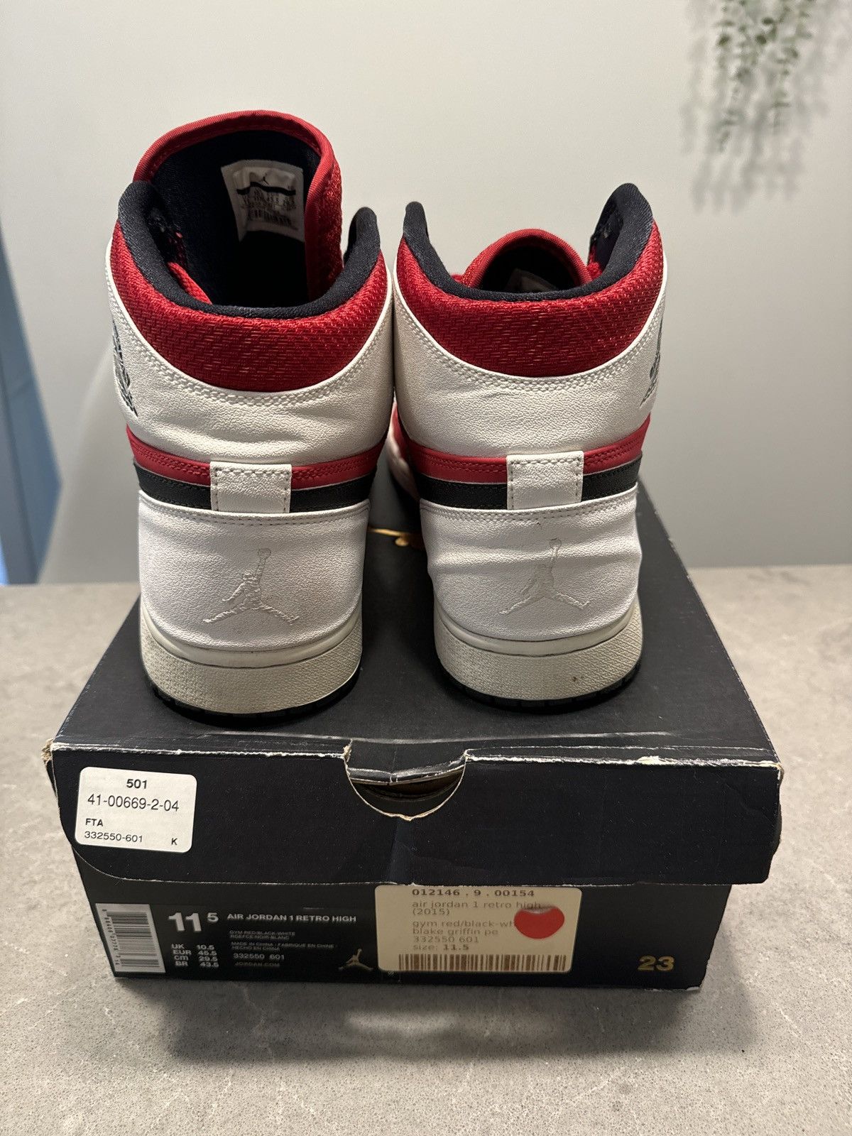 Jordan Brand × Nike Air Jordan 1 retro high- Blake Griffin PE Size US 11.5 / EU 44-45 - 4 Thumbnail