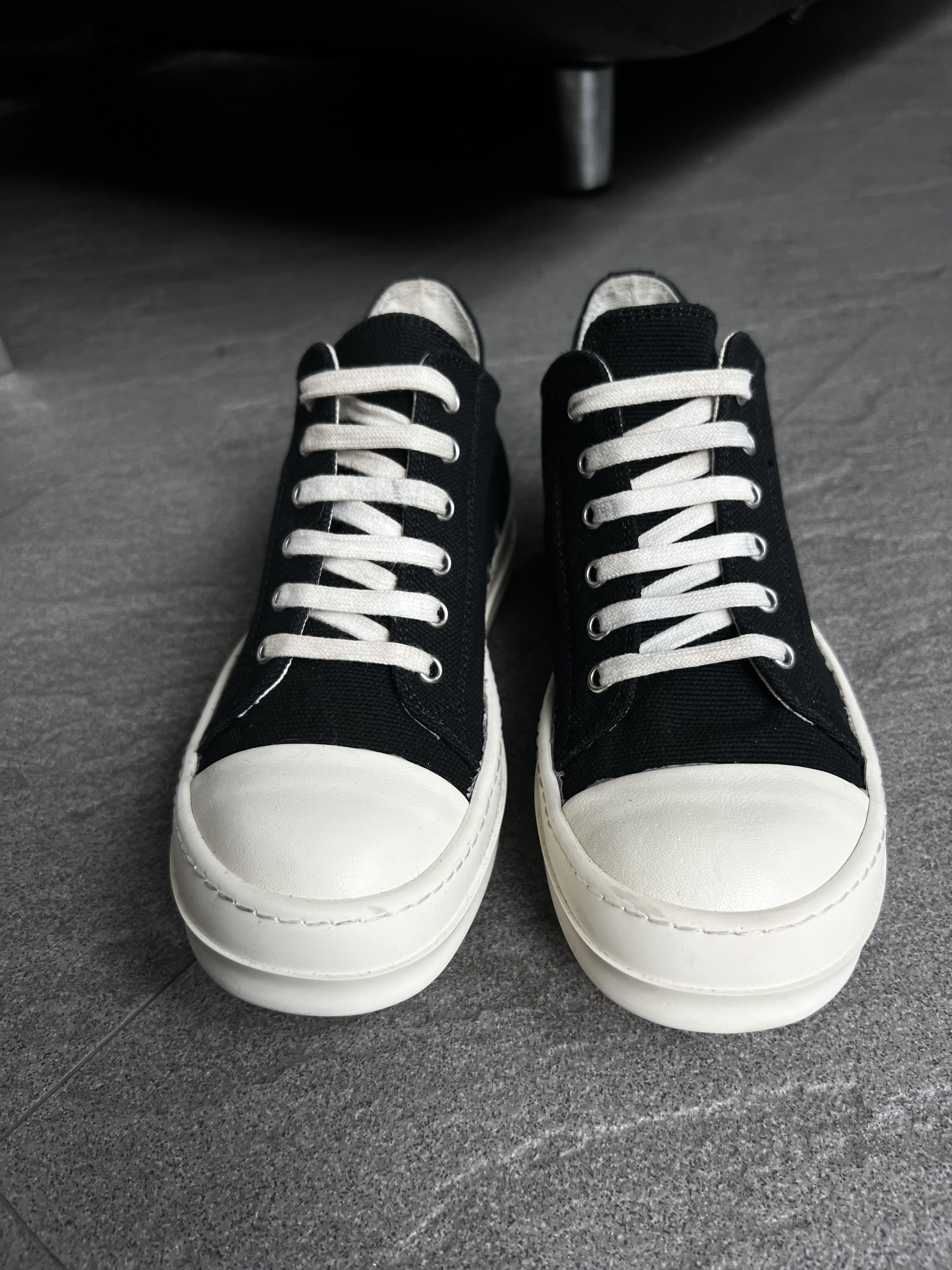 Rick Owens Drkshdw Rick Owens DRKSHDW Canvas Ramones Low Black EU37 Size US 5 / EU 37 - 6 Thumbnail