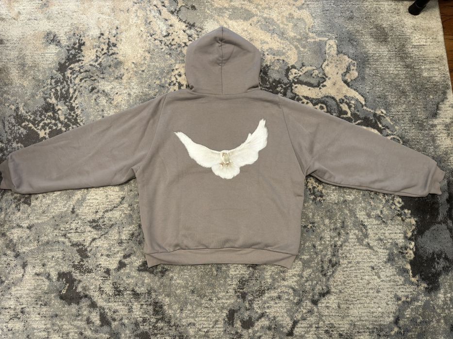 Balenciaga Yeezy Gap Dove Shrunken Hoodie Dark Grey | Grailed