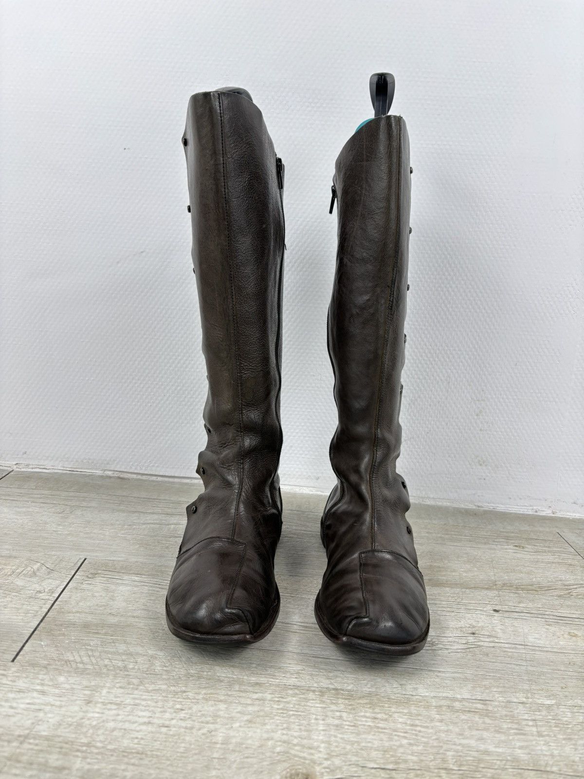 CYDWOQ RARE RUGGED Hand Made USA Leather Knee High Hessian Boots 38 Size US 8 / IT 38 - 4 Thumbnail