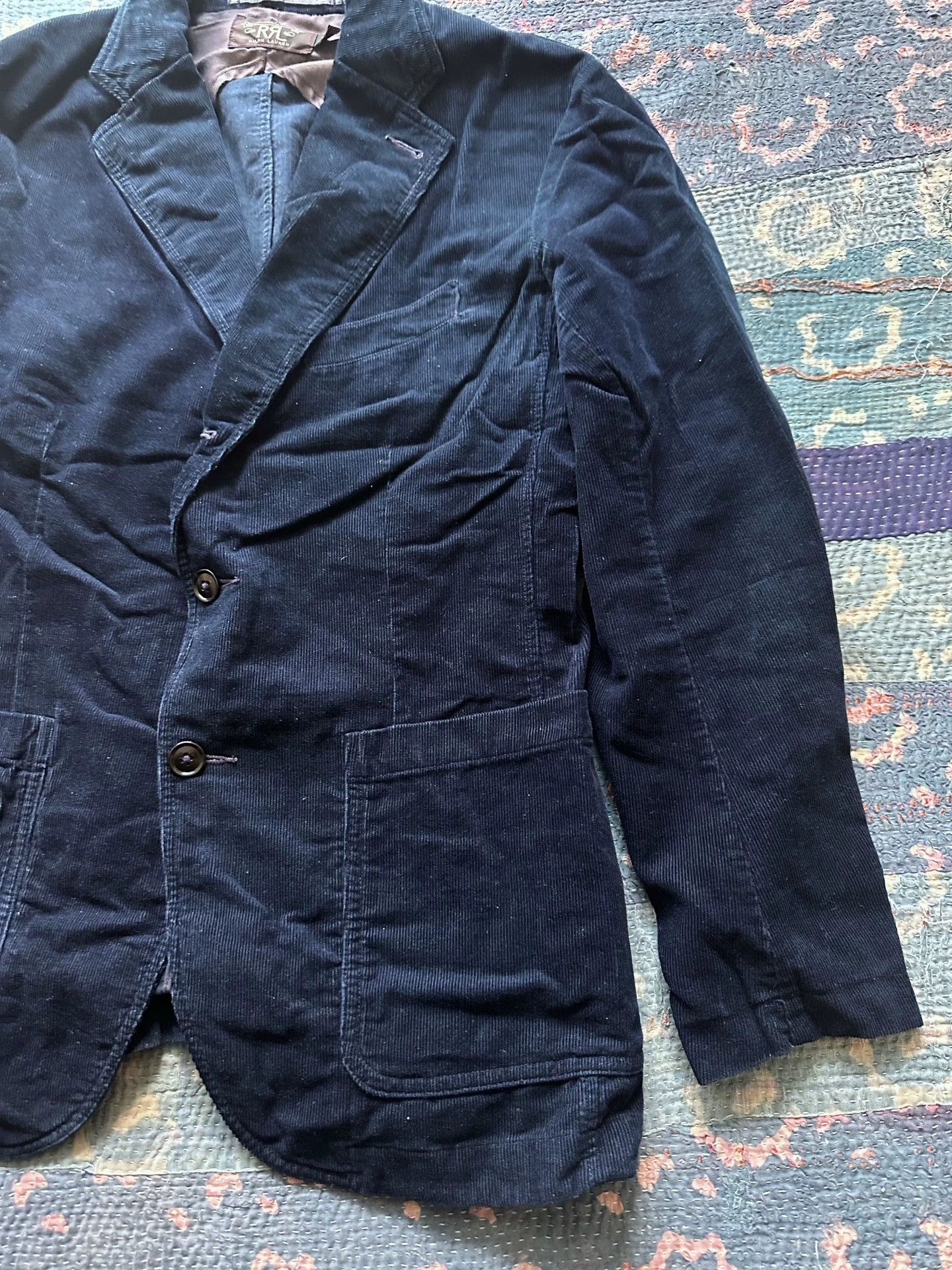 RRL Ralph Lauren RRL Corduroy Indigo Dyed Thin Striped Suit S Size US S / EU 44-46 / 1 - 3 Thumbnail
