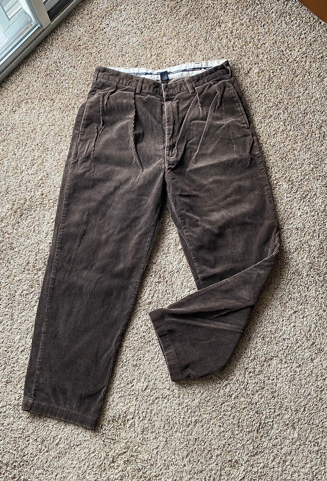 Pre-owned Polo Ralph Lauren X Ralph Lauren Vintage Polo Ralph Laurent Velvet Brown Pants Man Jeans