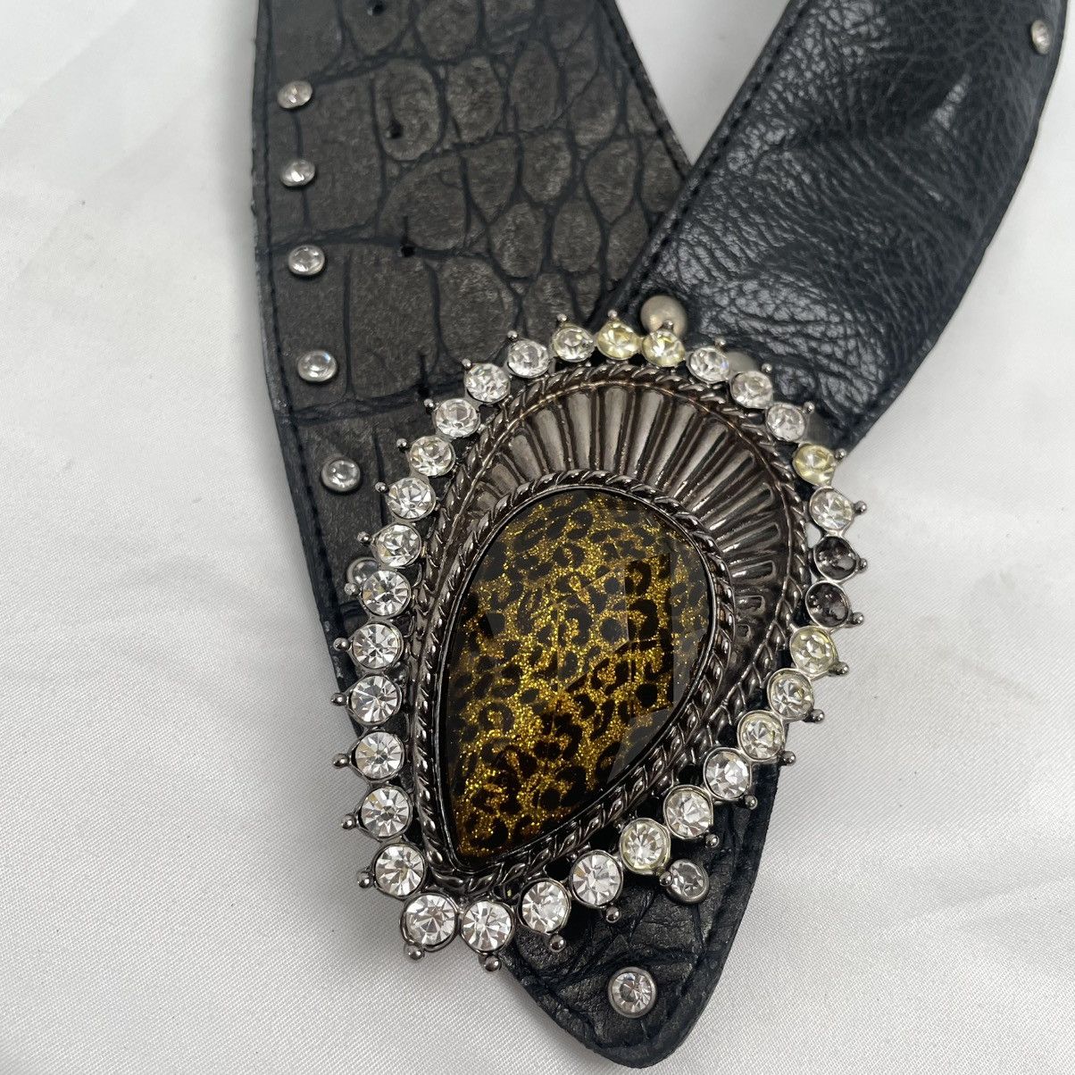 If Six Was Nine Black snakeskin big buckle belt punk goth styled Size ONE SIZE - 5 Thumbnail