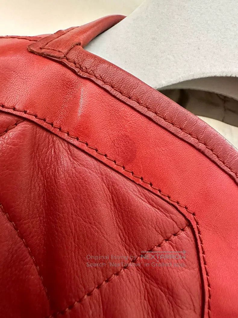 Hermes Hermes Red diamond-patterned leather coat Size XS / US 0-2 / IT 36-38 - 8 Thumbnail