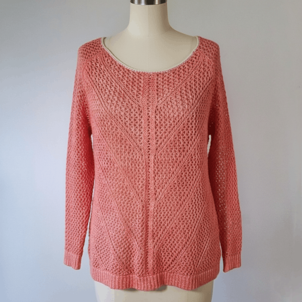 Other JohnPaulRichard Size L Sweater Crochet Pink Coral Loose knit Size L / US 10 / IT 46 - 1 Thumbnail