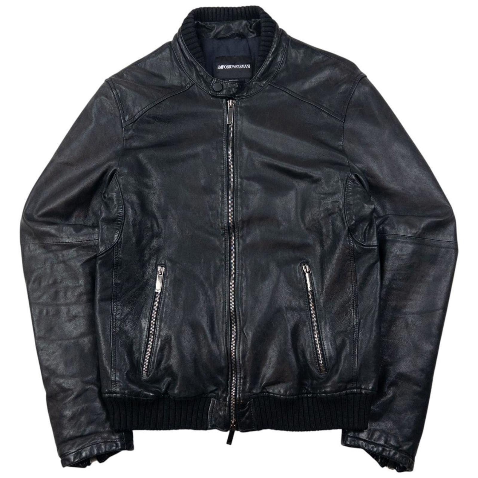 Emporio Armani Vintage Emporio Armani Leather Jacket Size S Size US S / EU 44-46 / 1 - 1 Thumbnail