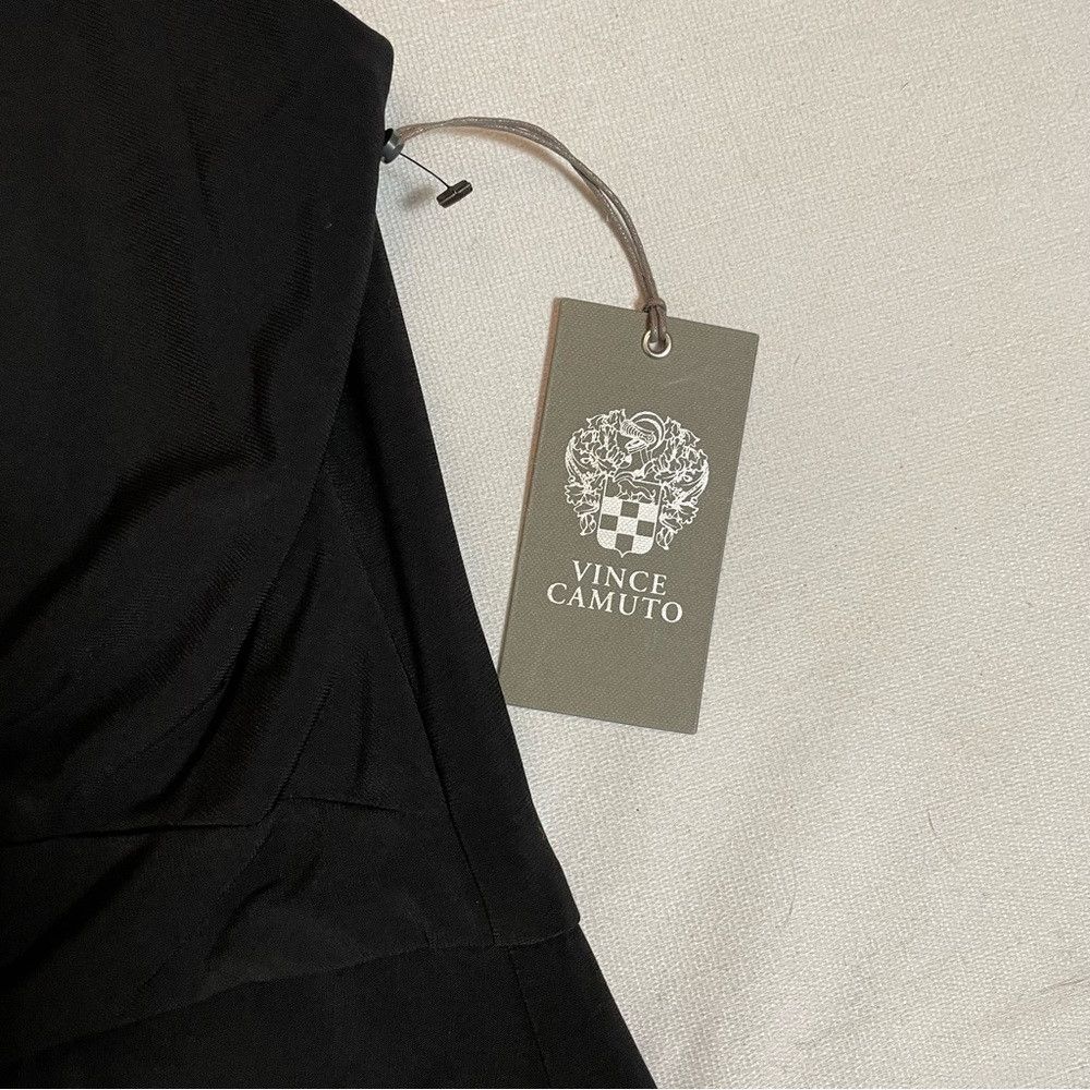 Vince Camuto NWT New Vince Camuto Ruched Body-Con Midi Sleeveless Black Size L / US 10 / IT 46 - 6 Thumbnail