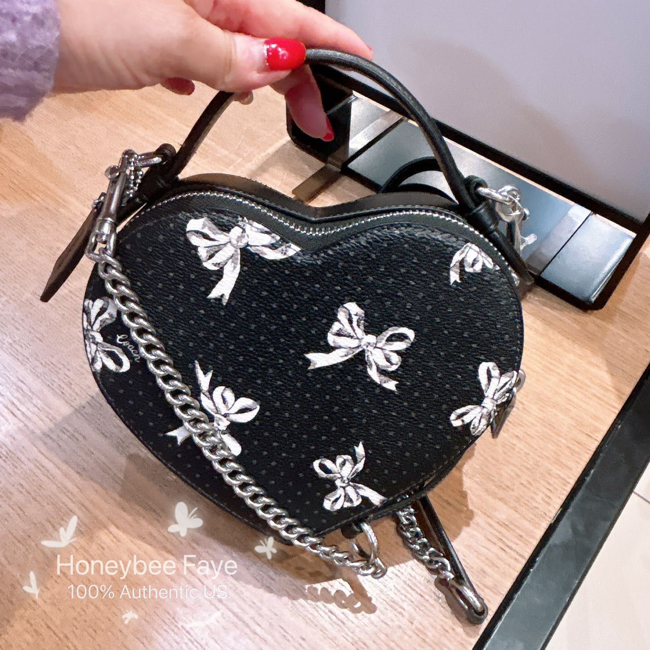 Coach Heart Crossbody Bag With Bow Print CAA99 Size ONE SIZE - 2 Thumbnail