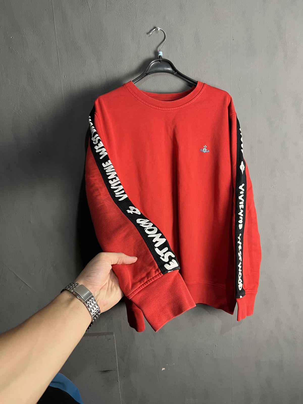Vivienne Westwood Men's Red Vivienne Westwood Taped Sweatshirt Size US XXL / EU 58 / 5 - 1 Thumbnail
