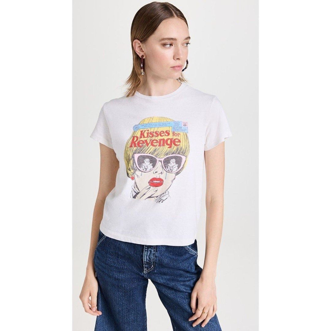 RE/DONE RE/DONE Kisses for Revenge Graphic Retro 70's Loose Tee Vint Size XS / US 0-2 / IT 36-38 - 8 Thumbnail