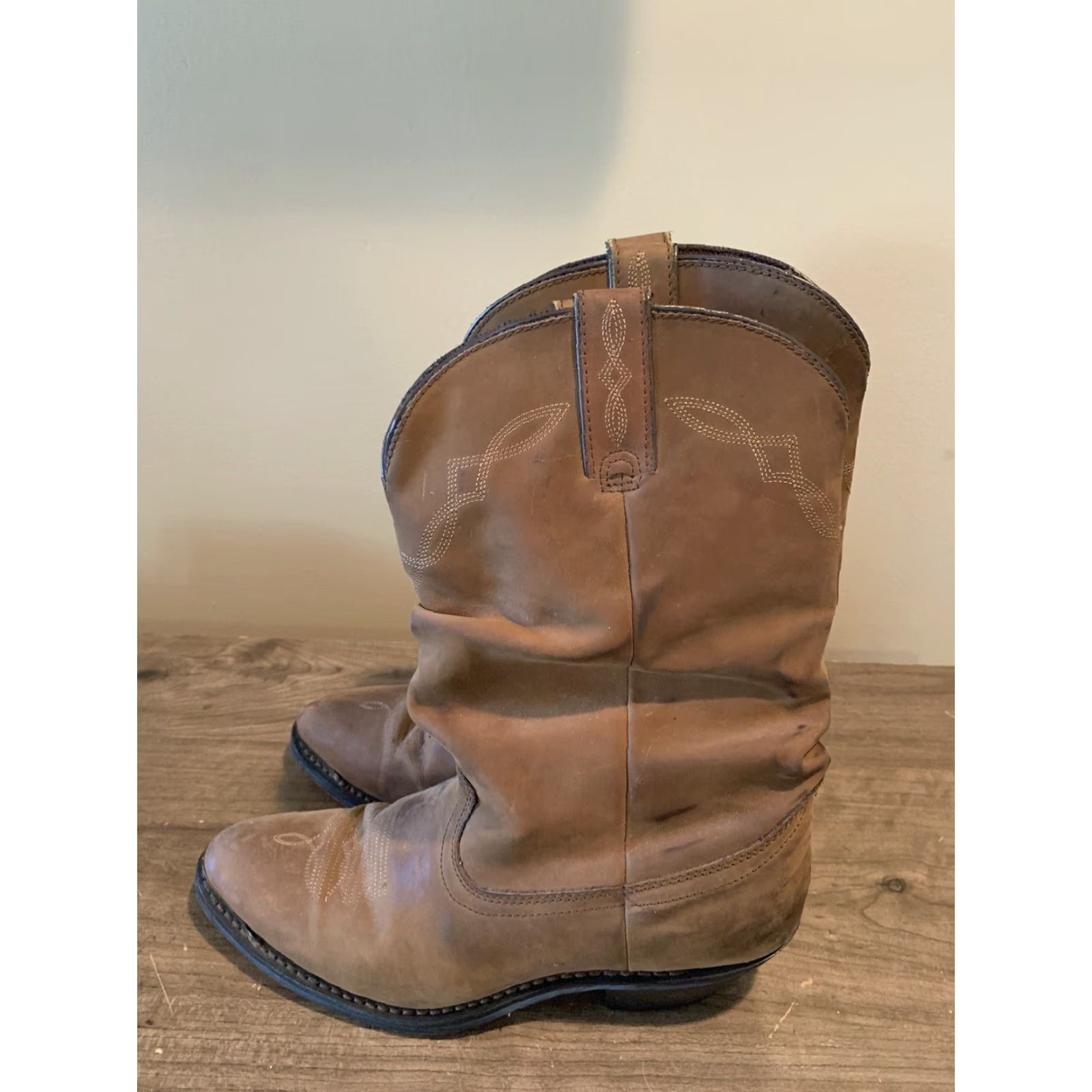 Vintage Womens Size 9 SHYANNE Shy Slouch Brown Leather Western Cowgirl Boots Womens Boots Brown Leather Western Cowgirl Slouch Shy 9 Mens? Size US 9 / IT 39 - 5 Thumbnail
