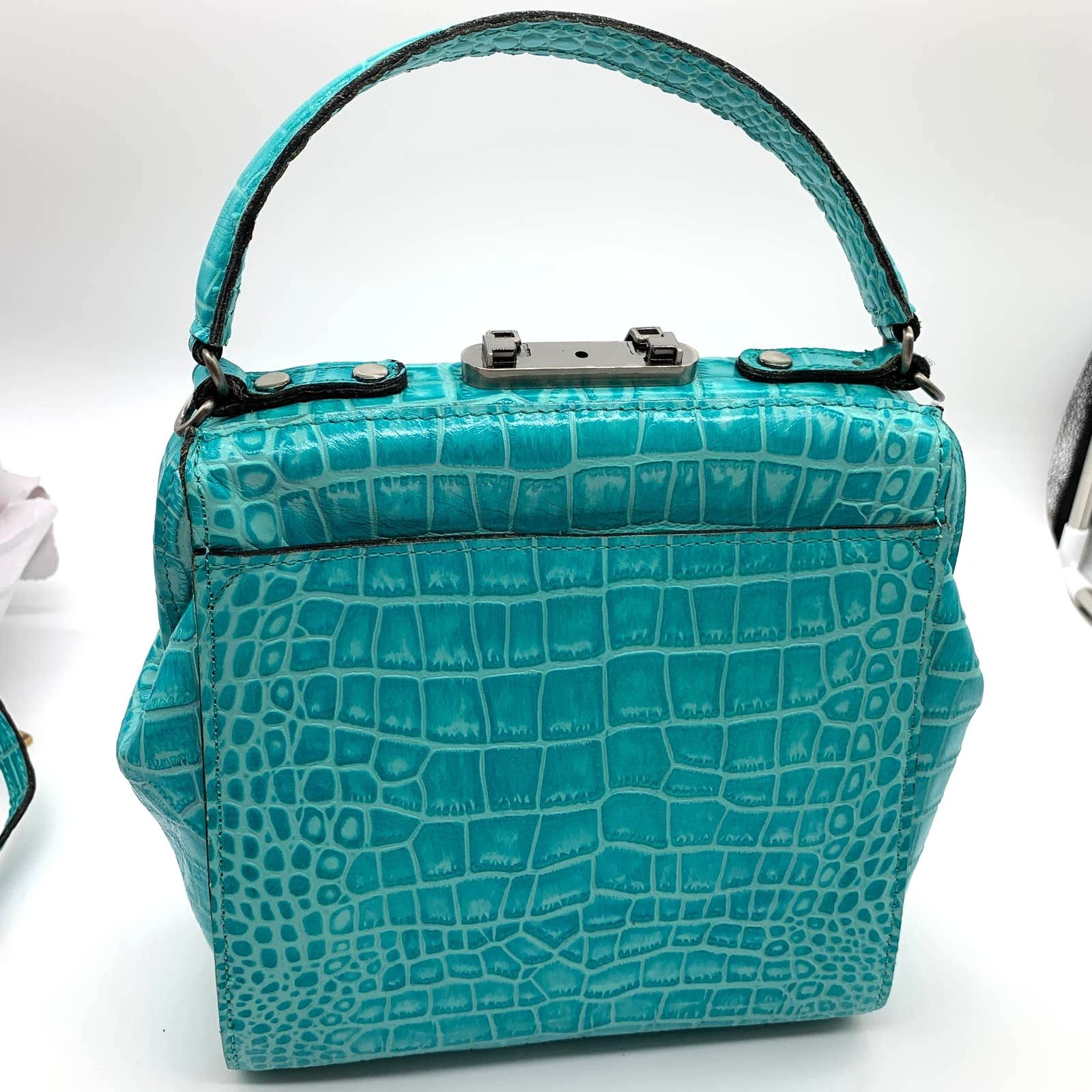 Other Patricia Nash Leather Purse Croc Embossed Blue Aqua Handbags Size ONE SIZE - 2 Thumbnail