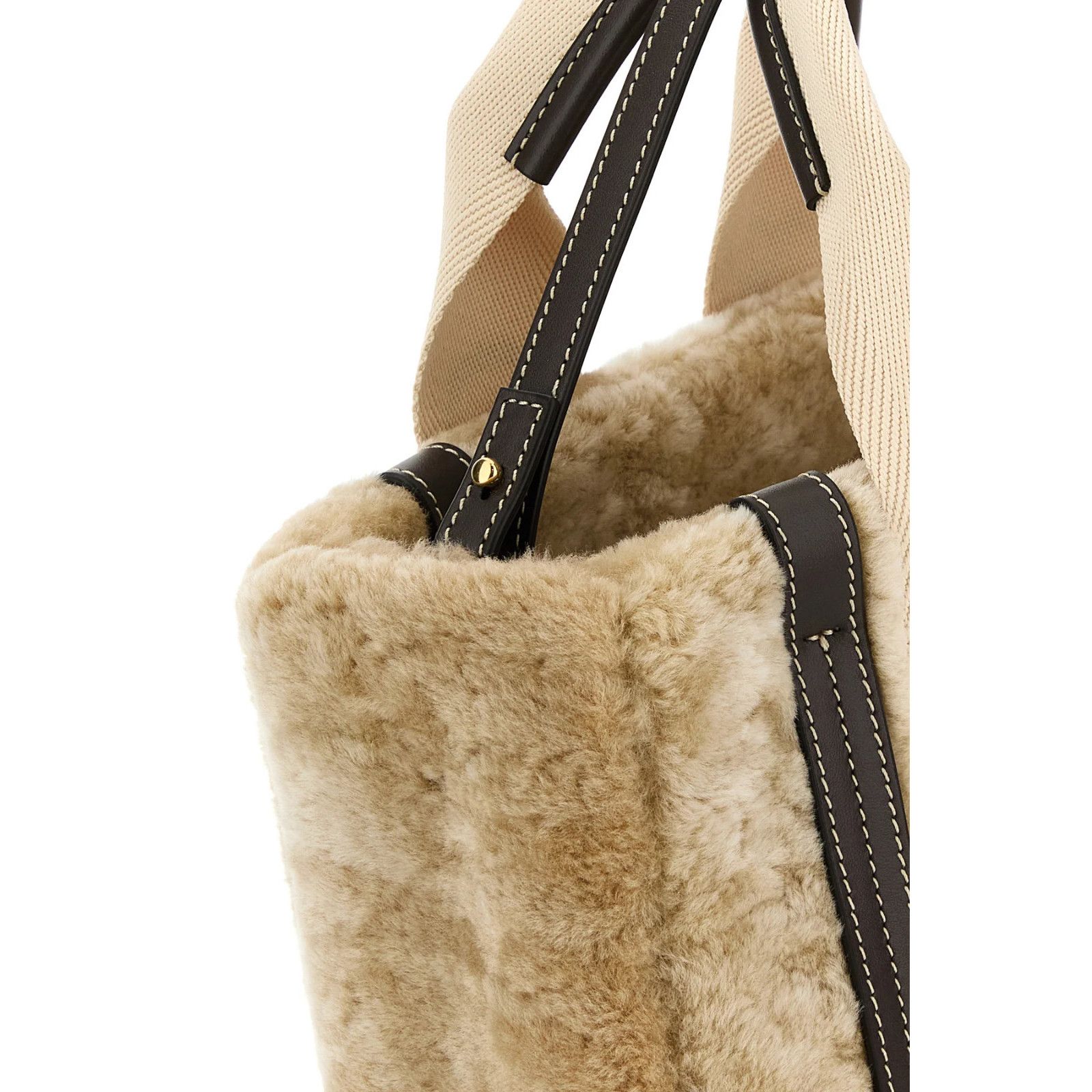 Chloe Chloe Small Summery Beige Shearling Tote Bag New & Authentic Size ONE SIZE - 4 Thumbnail