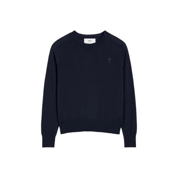 AMI AMIPARIS Navy Heart Embroidered Crewneck Sweater 0079 Size US L / EU 52-54 / 3 - 1 Thumbnail