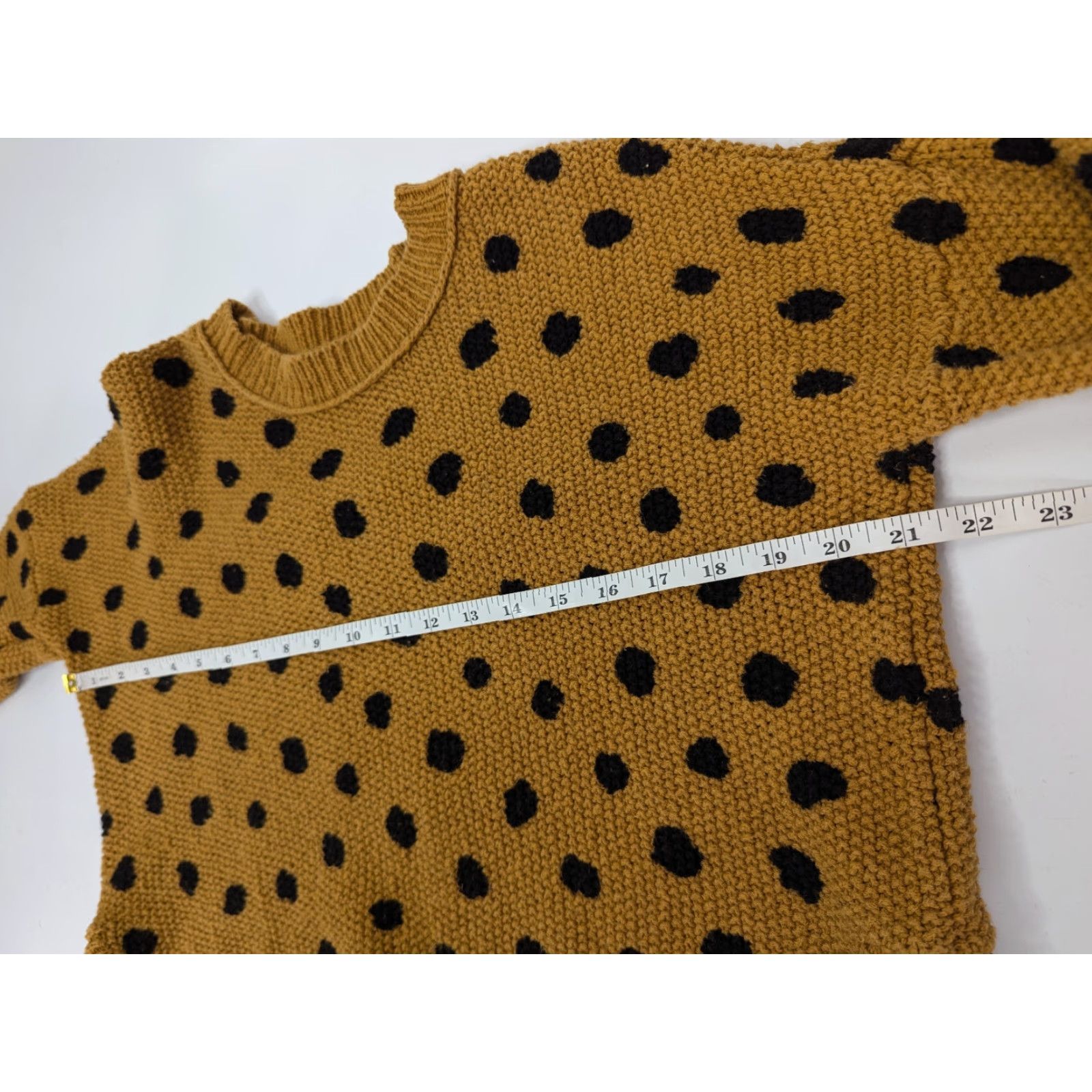 Madewell VINTAGE Madewell Pullover Sweater Crew Neck Women XS Mustard Gold Polka Dot Knit Cotton Pullover 90s Style Pink? Size XS / US 0-2 / IT 36-38 - 5 Thumbnail