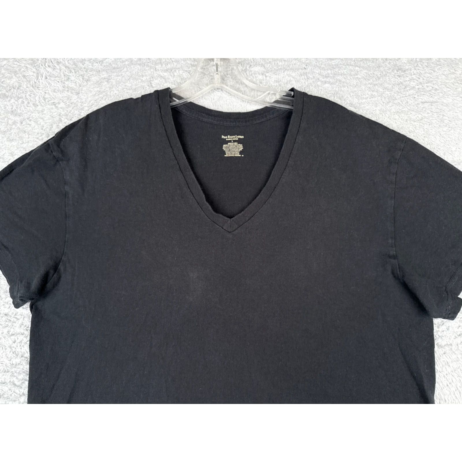 Ralph Lauren Ralph Lauren Black Shirt Men’s Large V-Neck Short Sleeve 100% Cotton Classic Sports Size US L / EU 52-54 / 3 - 4 Thumbnail