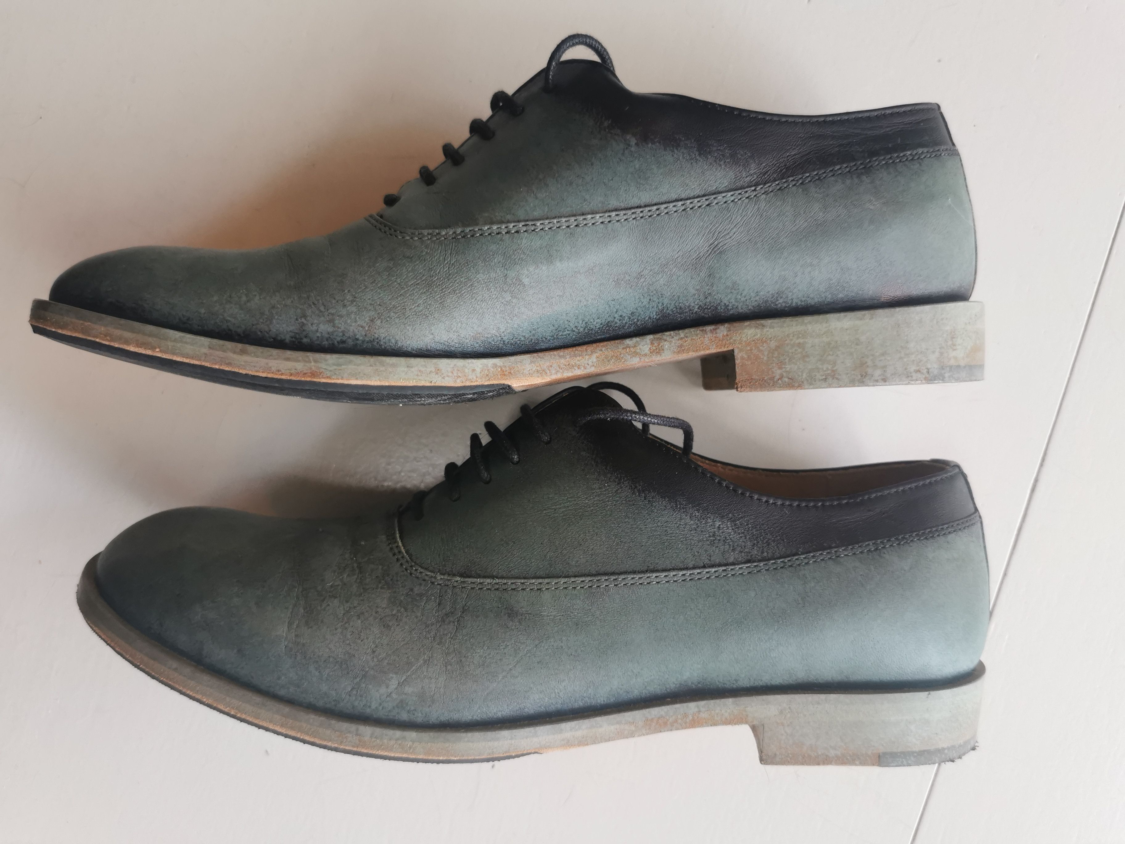 Maison Margiela MMM Green Painted Derbies - 39 Size US 6 / EU 39 - 4 Thumbnail