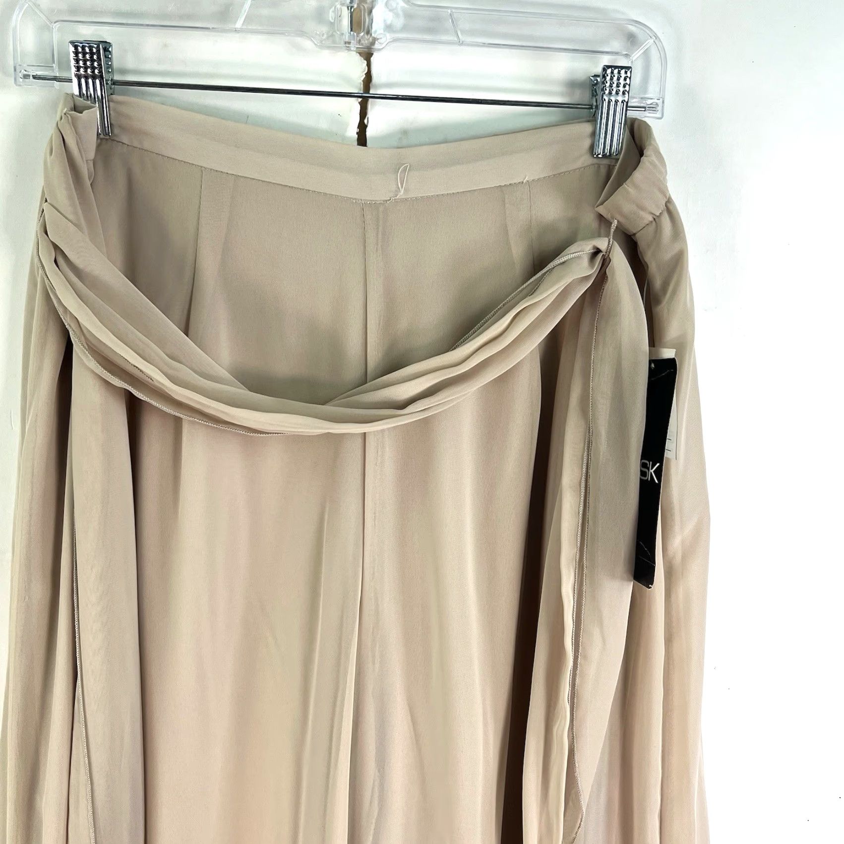 Vintage MSK Harem Wide Leg Shear Belted Pants Womens SZ L Champaign 32X33 Made USA NWT Size 36" / US 14 / IT 50 - 2 Thumbnail