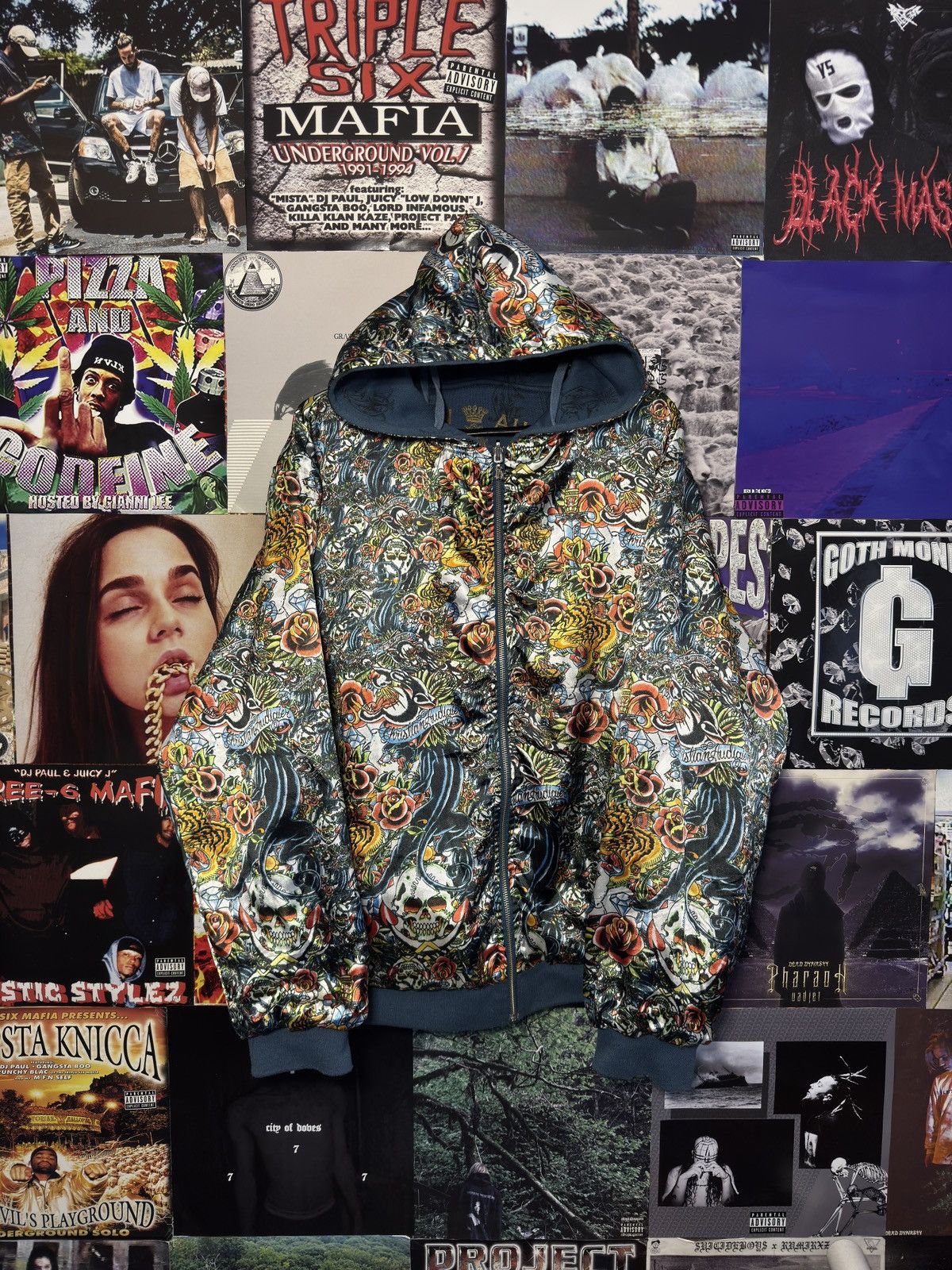 Christian Audigier × Vintage Christian Audigier Reversible Hoodie