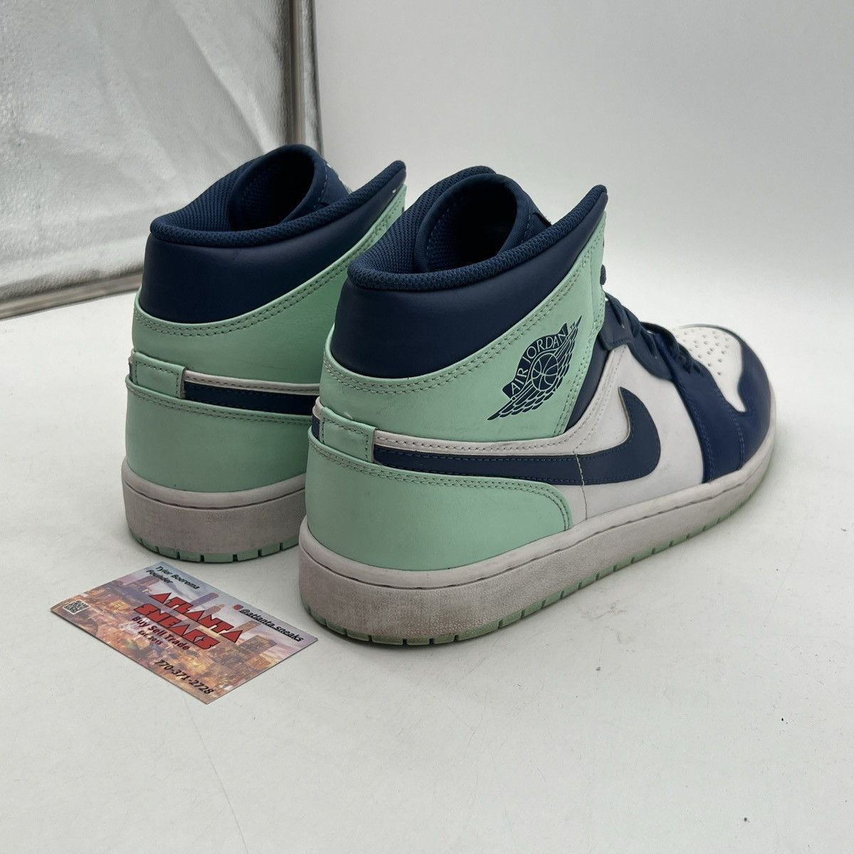 Nike Air Jordan 1 mid blue mint Size US 12.5 / EU 45-46 - 5 Thumbnail