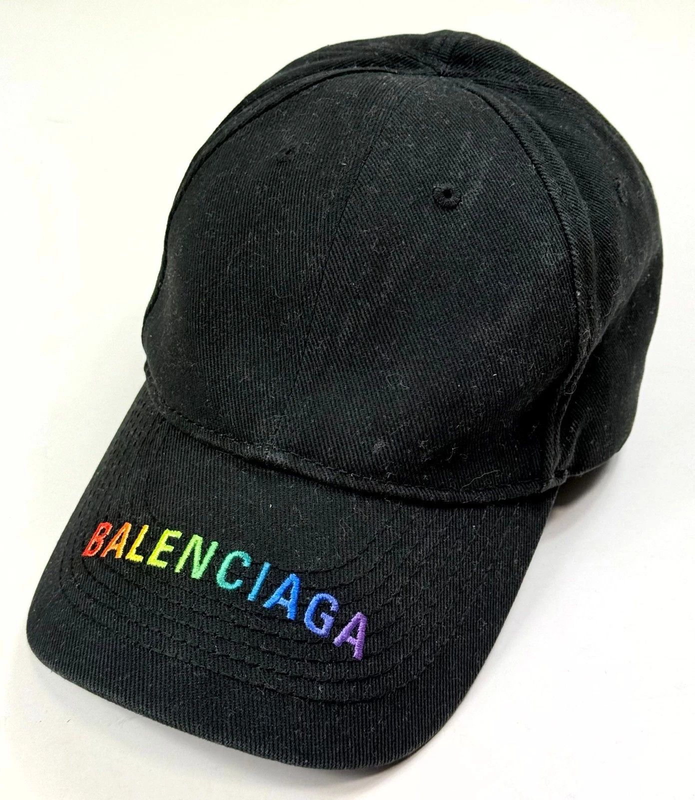 Balenciaga Balenciaga Rainbow Visor Logo Black Baseball Cap Size ONE SIZE - 3 Thumbnail