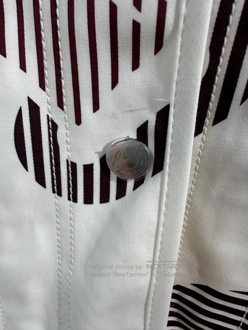Hermes Hermes White Printed Short Jacket Size XS / US 0-2 / IT 36-38 - 3 Thumbnail