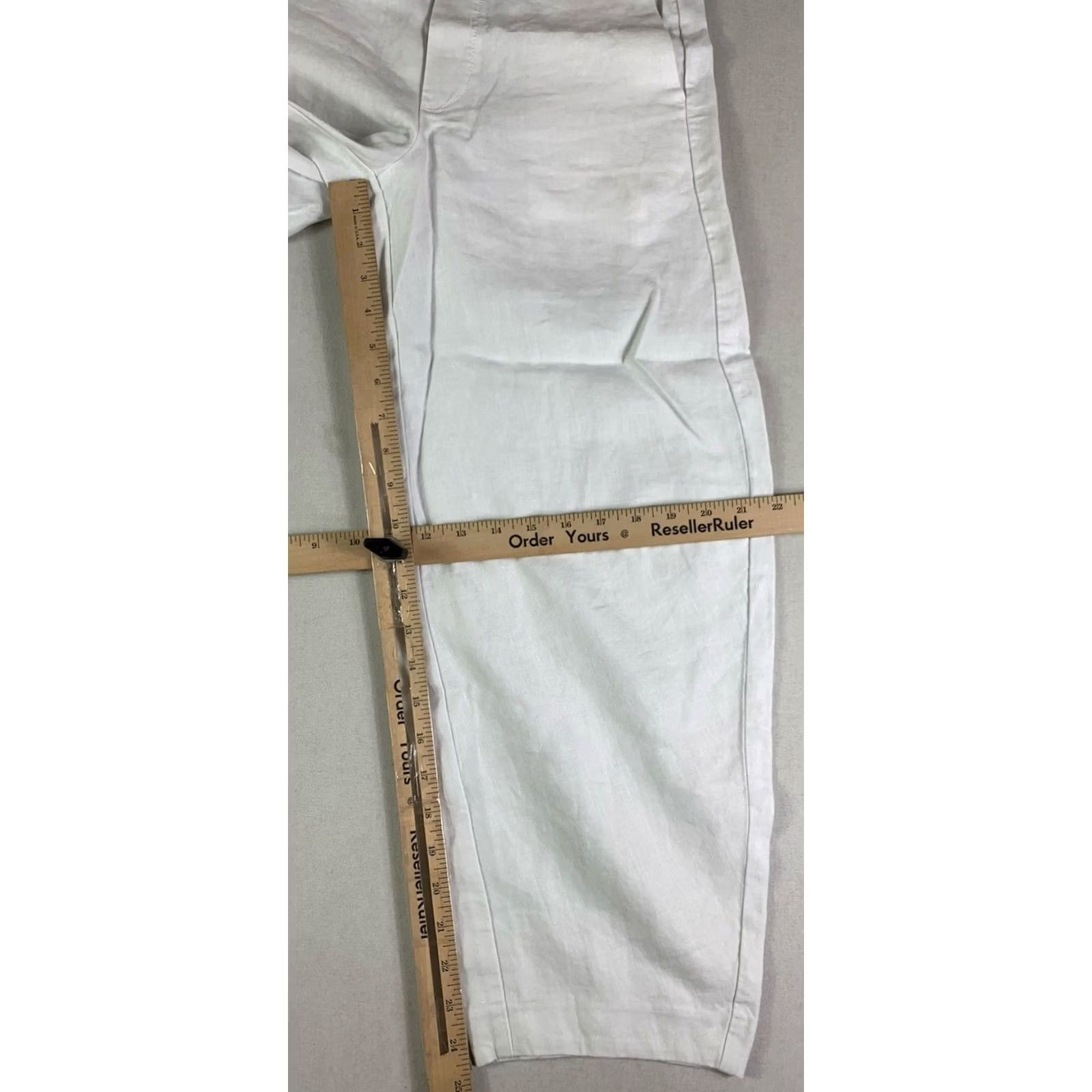 Madewell Madewell Pants Cropped Linen White Pull On Wide-Leg 2XS 26x25 Women Comfort Pockets Elastic Waist | NV539 Size 24" / US 00 / IT 34 - 3 Thumbnail