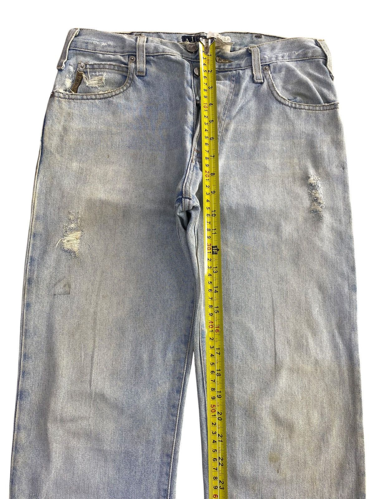Armani Armani Acid Light Wash Ripped Style Straight Jeans Size US 30 / EU 46 - 6 Thumbnail
