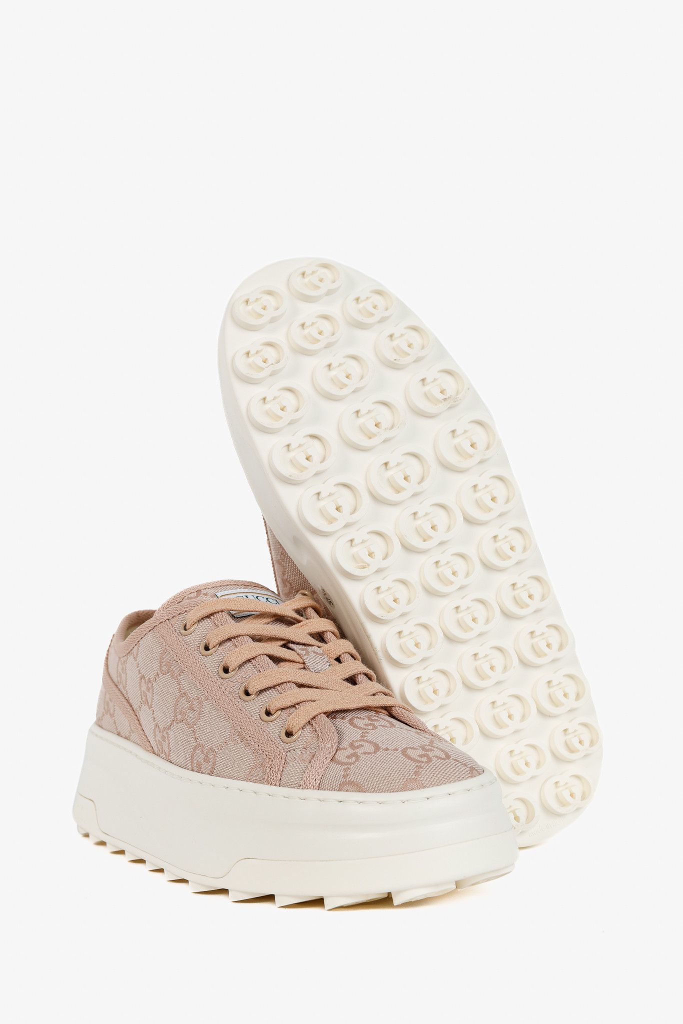 Gucci Gucci Pink New Canvas GG Monogram Platform Sneakers Size US 7 / IT 37 - 4 Thumbnail