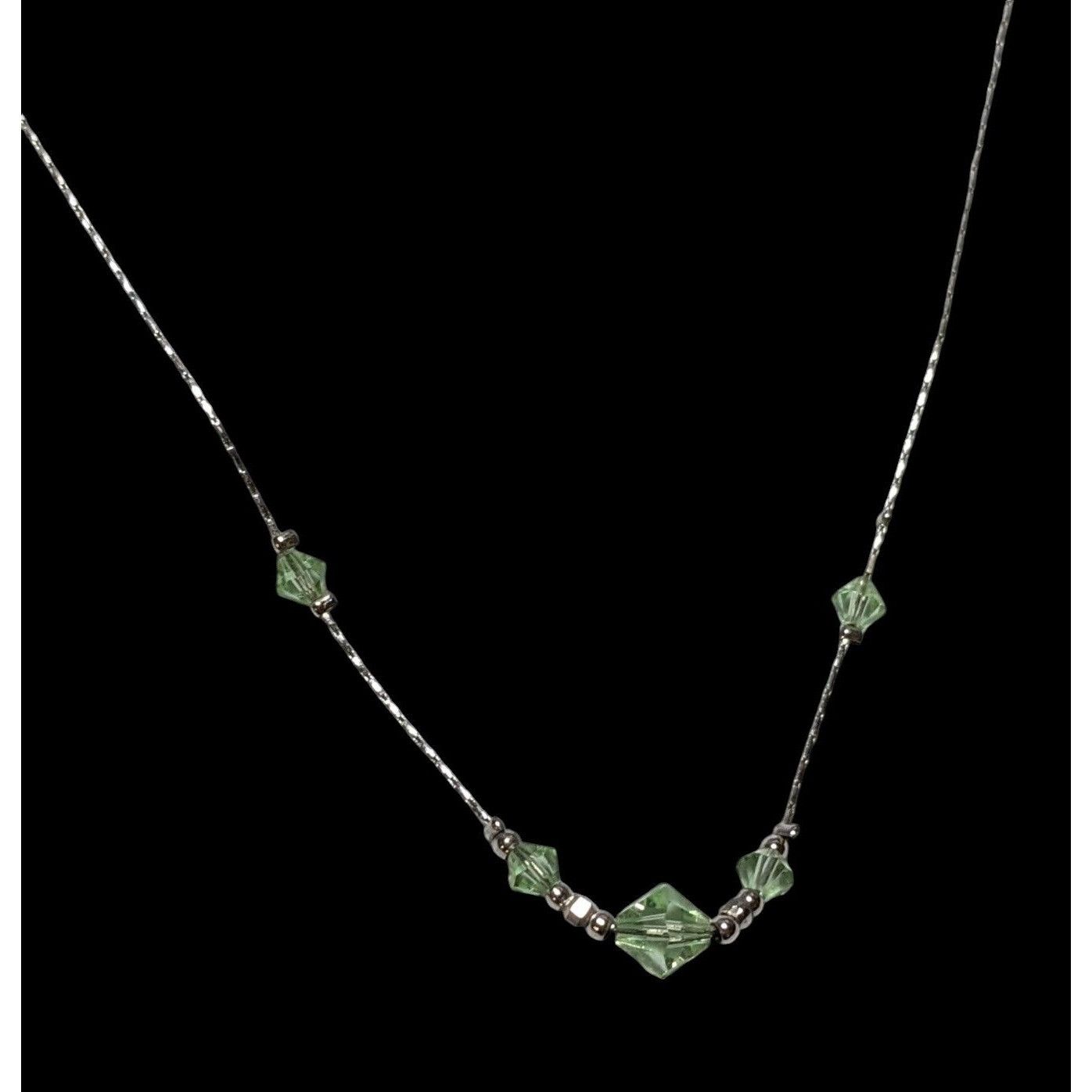 Other Minimalist Green And Silver Beaded Necklace Size ONE SIZE - 4 Thumbnail