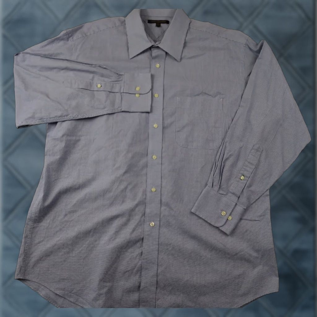Tommy Hilfiger Tommy Hilfiger Mens Button-Front Shirt Blue Check Long Sleeve 100% Cotton Regular L Size: 16.5 32/33 (Men) Size US L / EU 52-54 / 3 - 1 Thumbnail