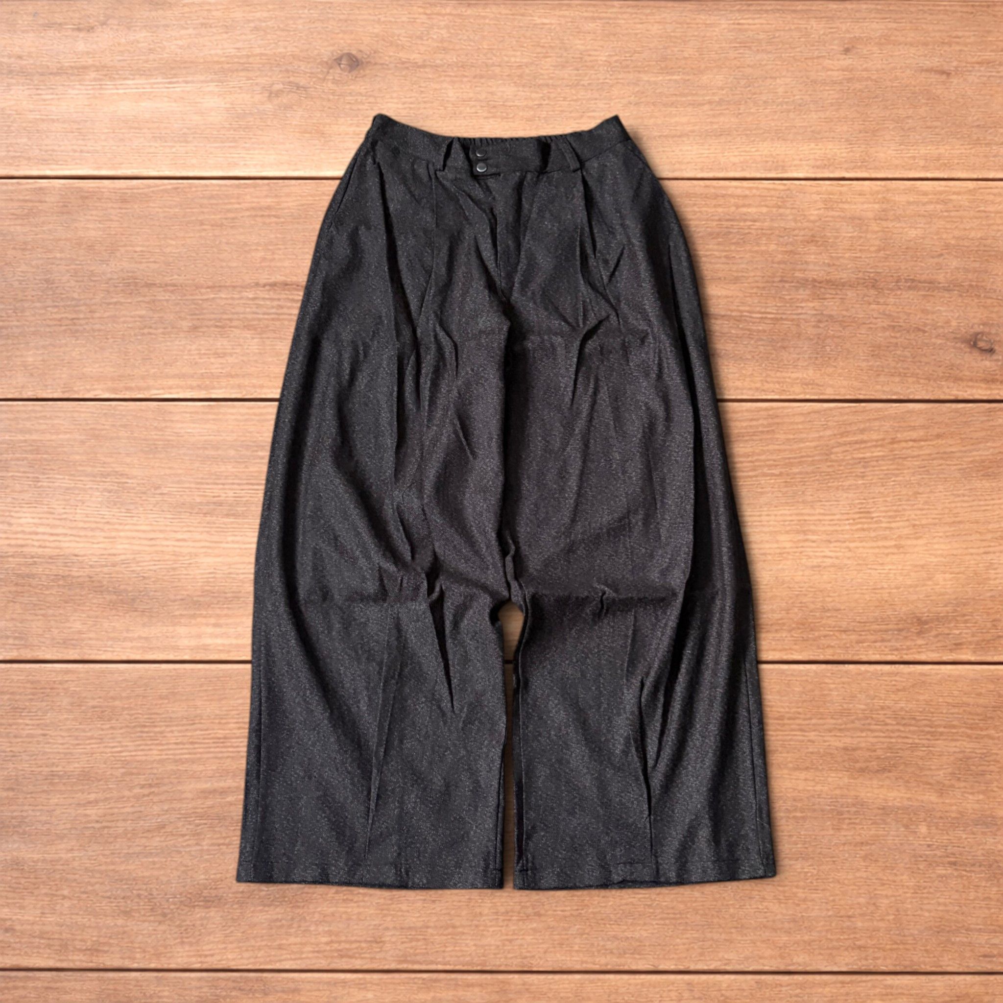 Japanese Brand Vintage style baggy wide tailored wool trousers in brown. Size US 30 / EU 46 - 1 Thumbnail