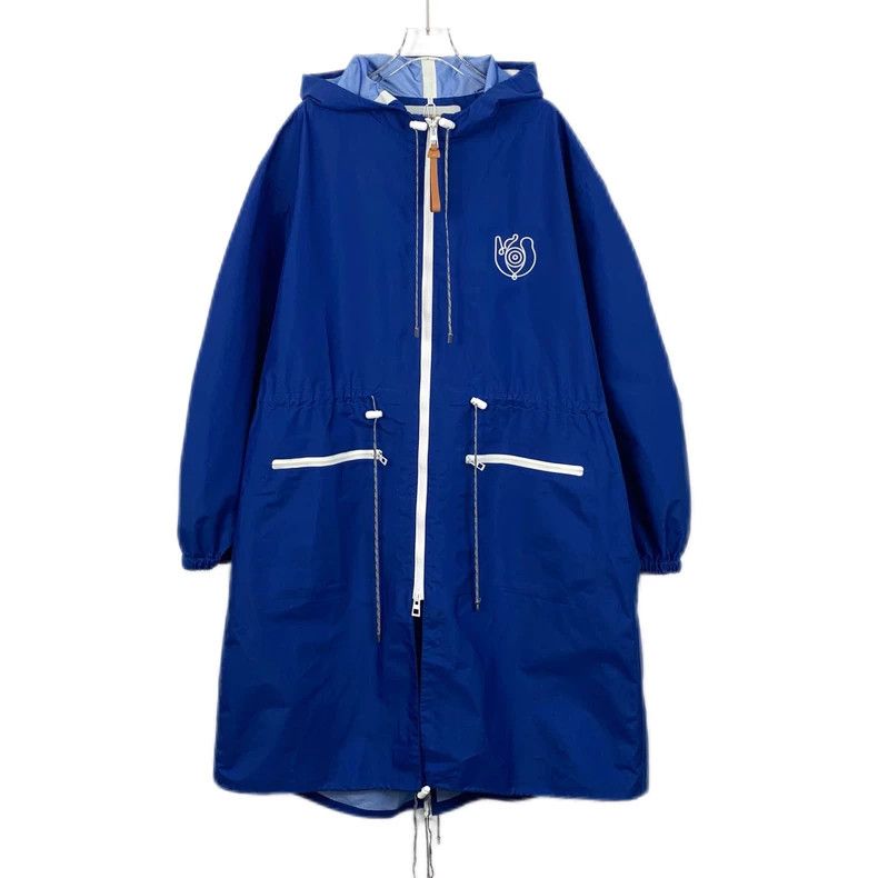 Loewe Loewe Blue hooded zipper waistcoat windbreaker coat Size L / US 10 / IT 46 - 1 Thumbnail