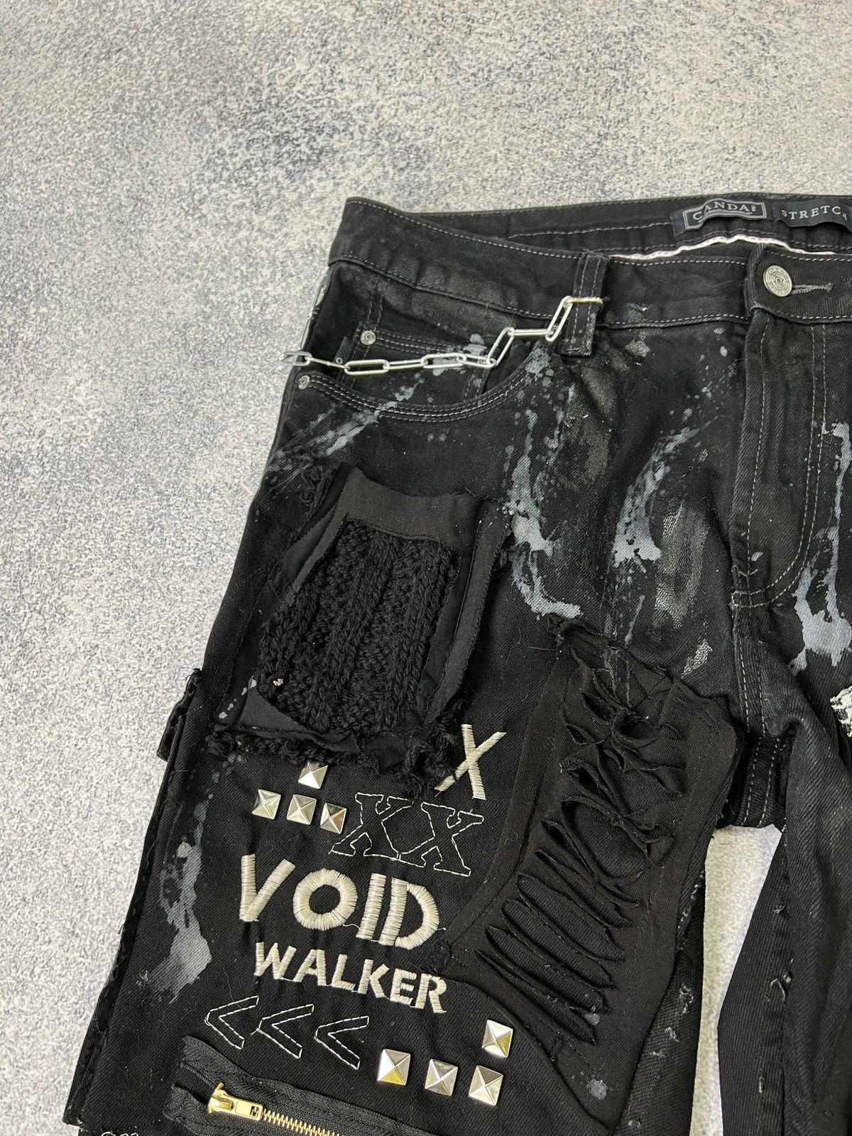 Designer × Japanese Brand × Vintage Vintage punk rock goth emo metal dark ripped crazy jeans Size US 40 / EU 56 - 12 Thumbnail