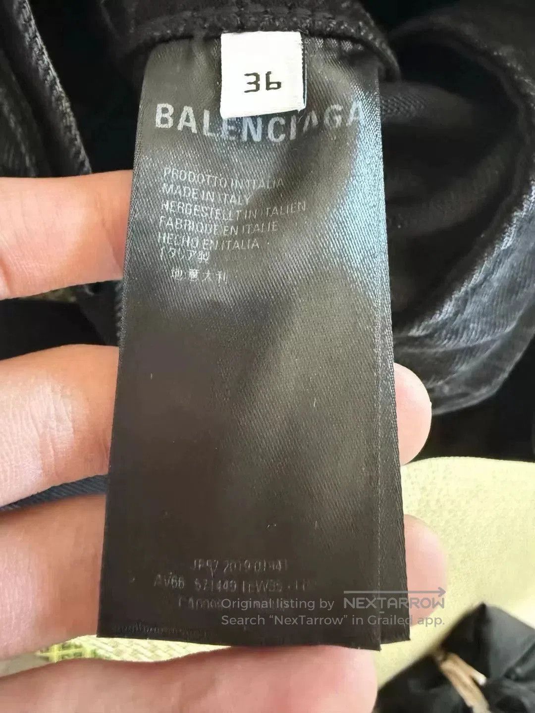 Balenciaga Balenciaga Black Denim Jacket with Crystal Logo. Size US XS / EU 42 / 0 - 4 Thumbnail