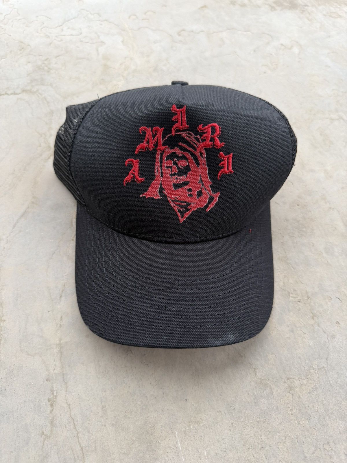 Amiri Amiri x Wes Lang Reaper Trucker Hat Black Red Brand New Size ONE SIZE - 1 Thumbnail