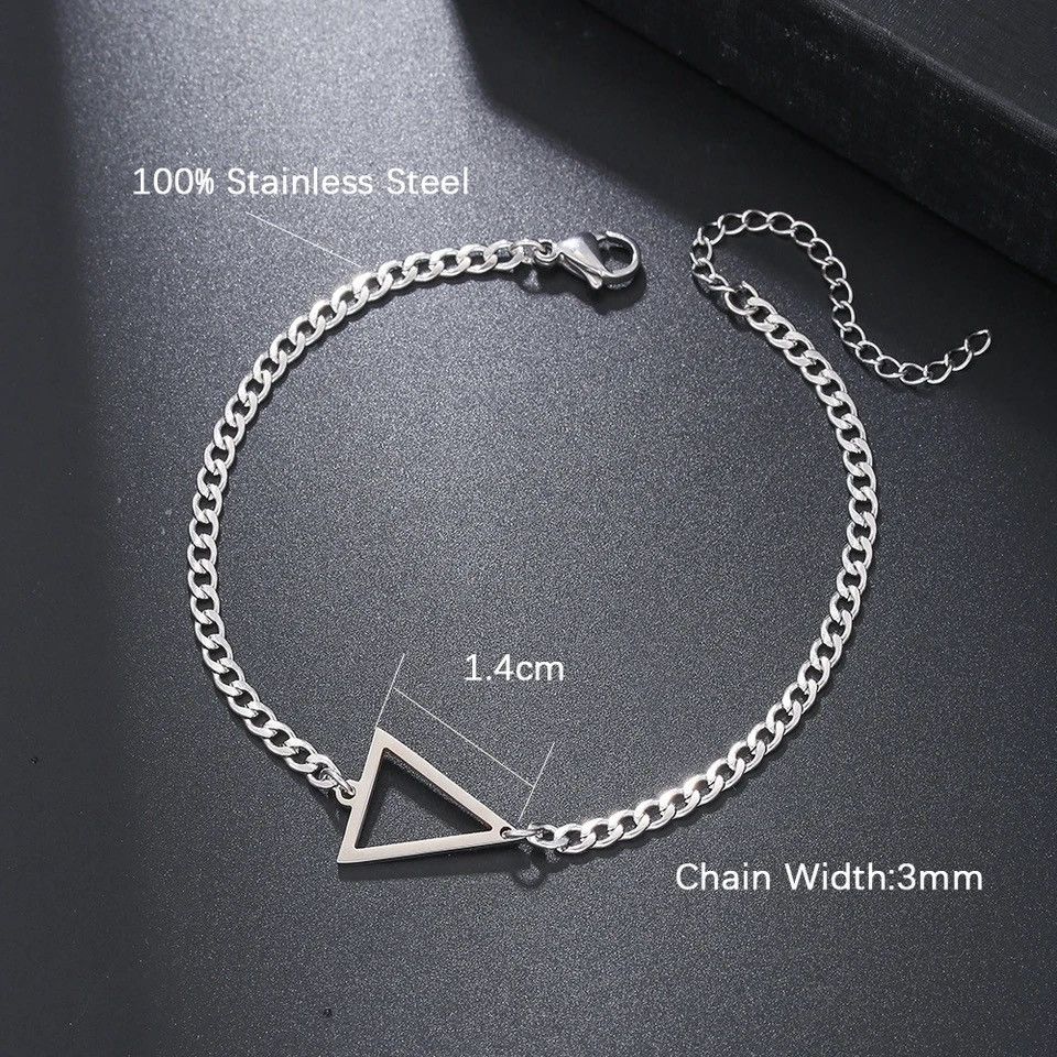 Jewelry × Vintage Bracelet Stainless Steel Chain Link Braslet Adjustable Size ONE SIZE - 2 Thumbnail