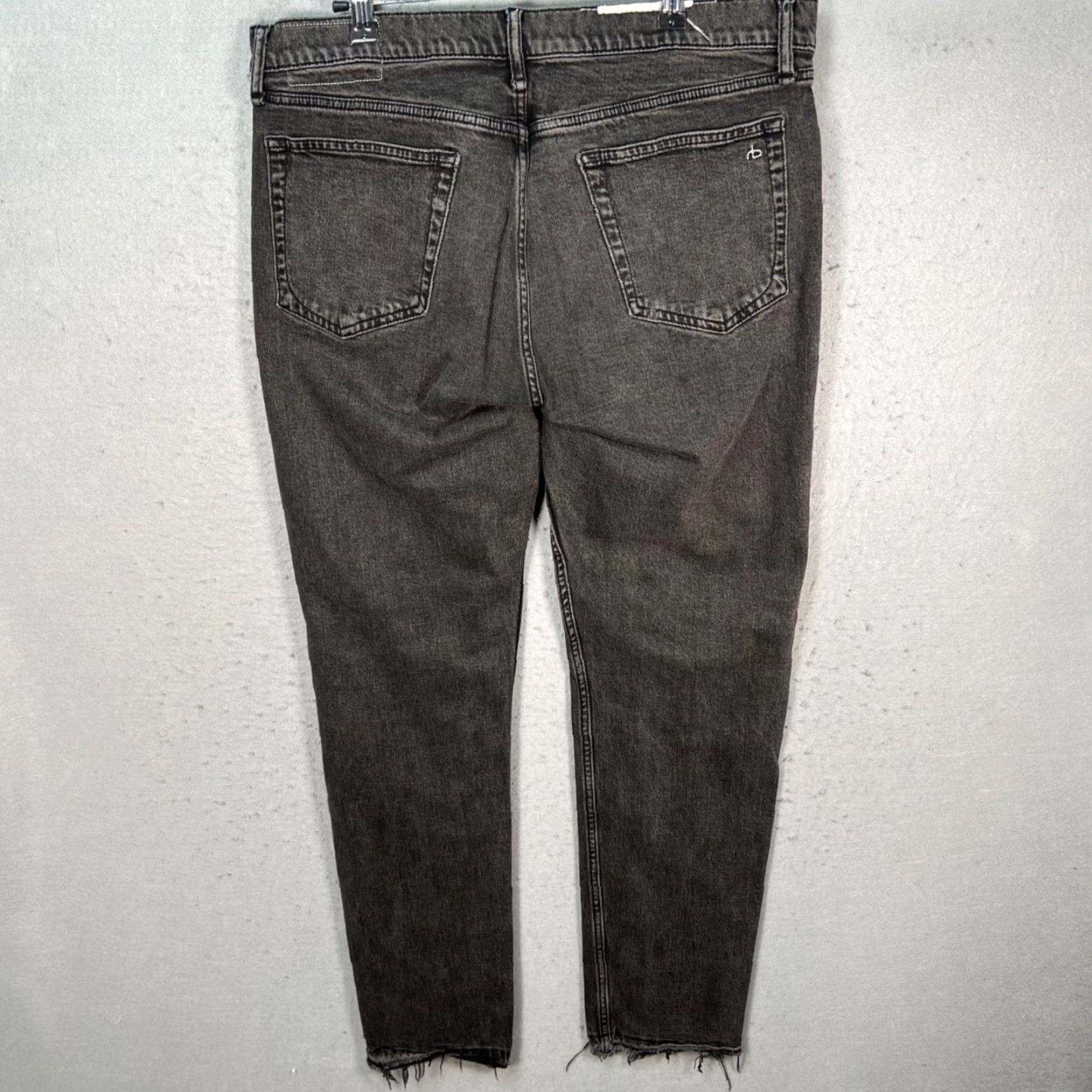 Rag & Bone Rag & Bone Mens Jeans Slim 34 x 32 Black Denim 5-Pocket Tapered Mid Rise Frayed Hem Fit 2 Regular Unwashed Style: Denim Size US 34 / EU 50 - 2 Thumbnail