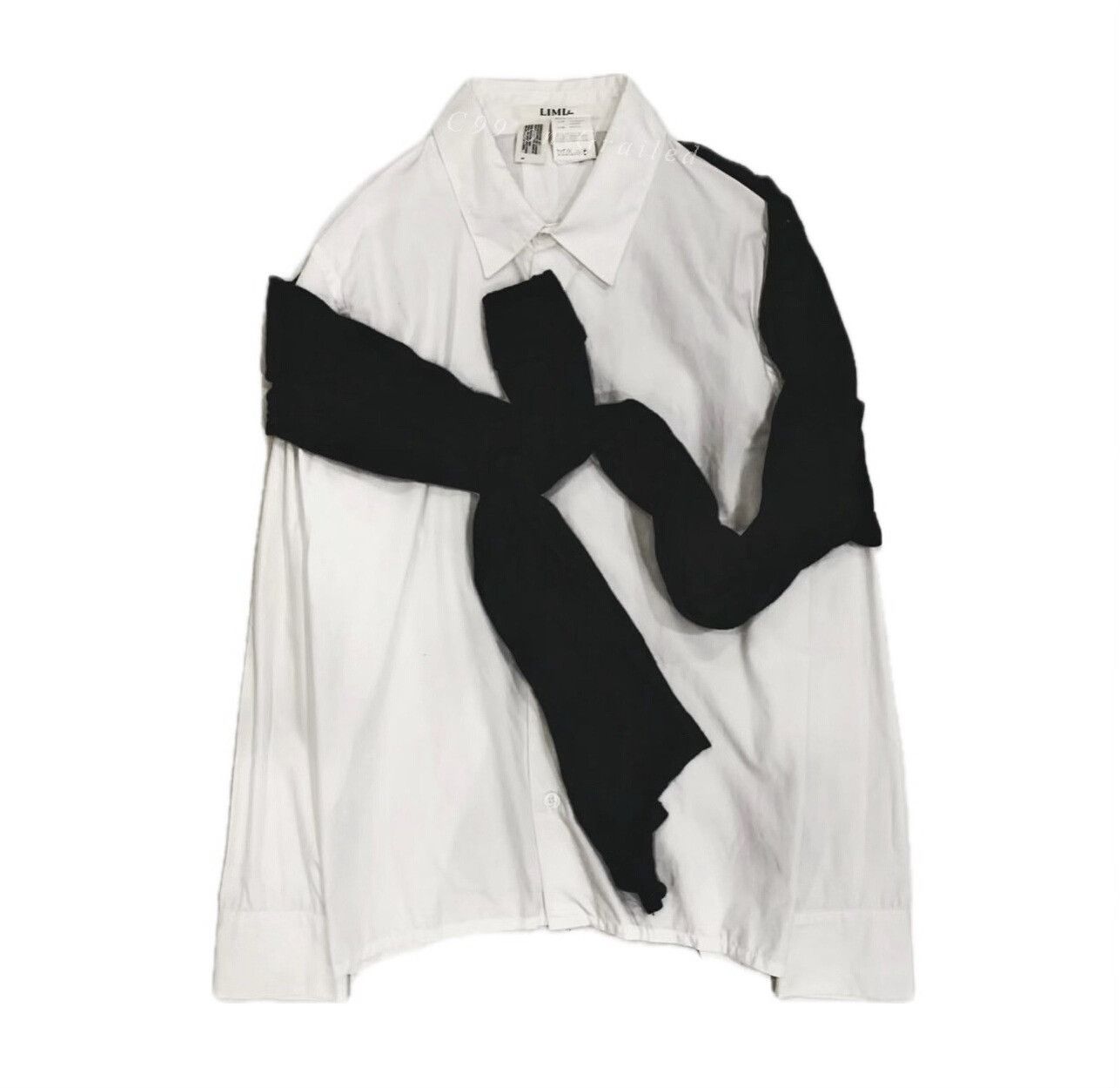 Vintage Limi Feu 2011 Asymmetric Draped Scarf Shirt Size M / US 6-8 / IT 42-44 - 1 Thumbnail