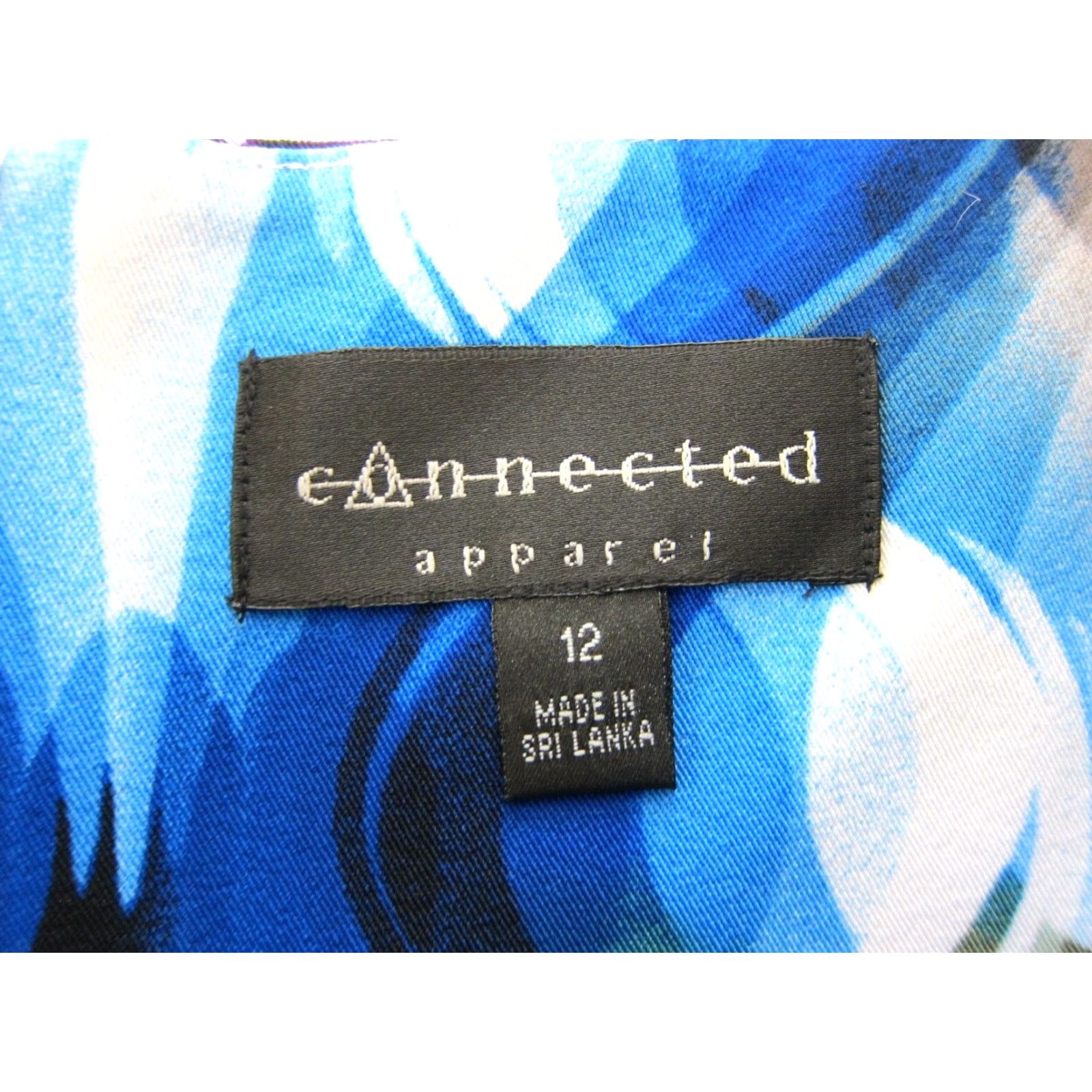 Vintage Connected Apparel Blue Purple White Geometric Stretch Sheath Tank Dress Women 12 Size XL / US 12-14 / IT 48-50 - 3 Thumbnail